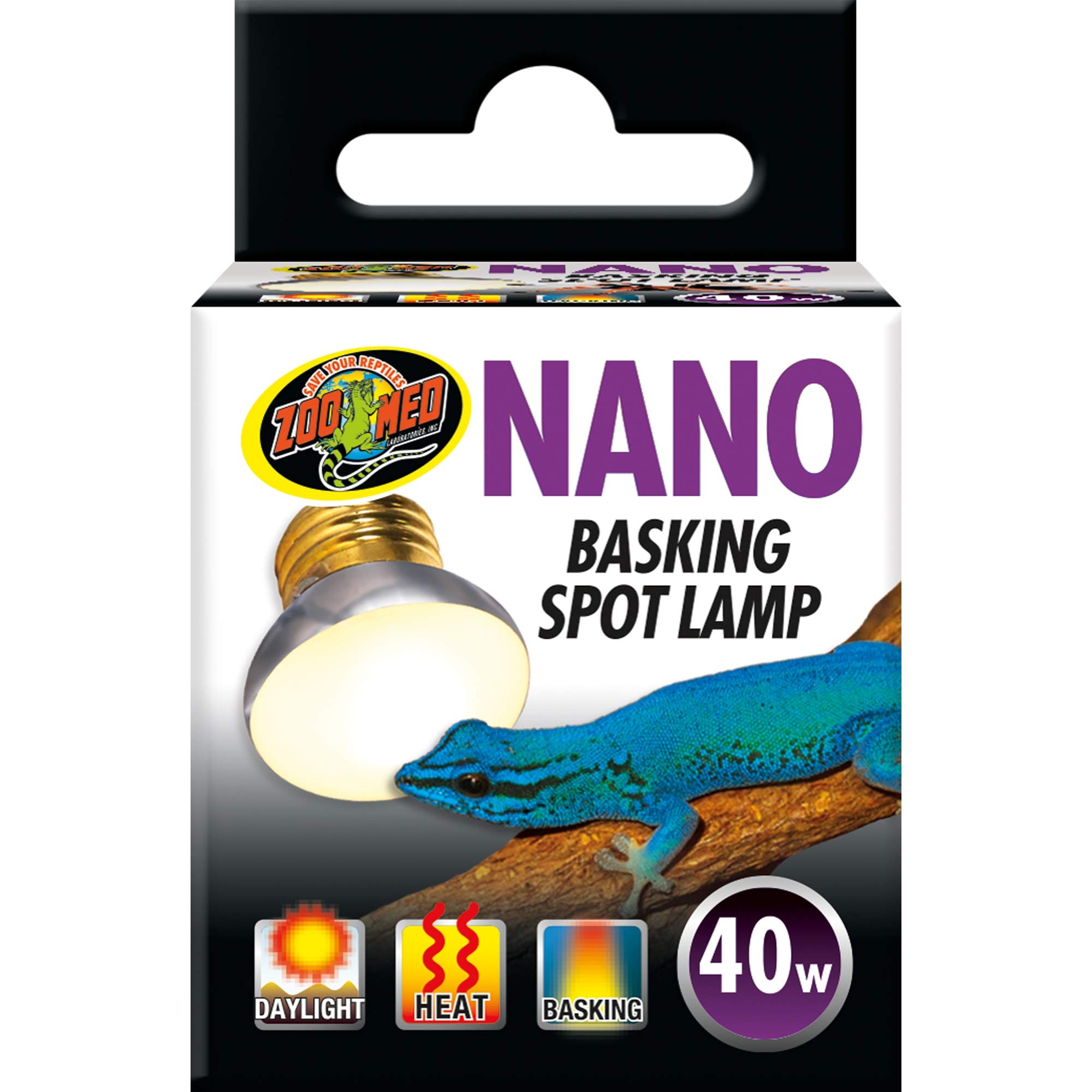 Zoo Med SL de 40ne Nano Basking Spot Lamp 40 W – Lámpara de luz de día térmica para Nano terrarios