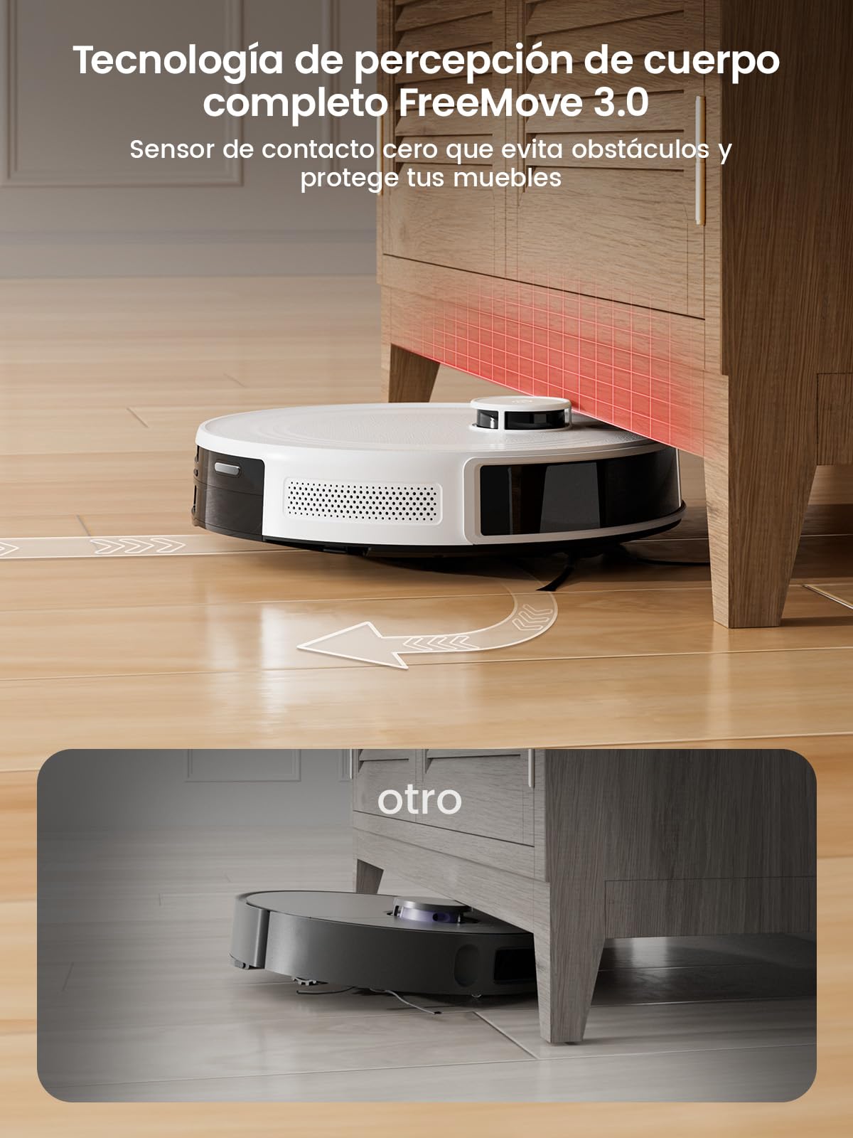 Lefant Robot Aspirador y Fregasuelos M2, 6000 Pa, dToF Navegación Láser, TotalSurface, Alexa/i Watch