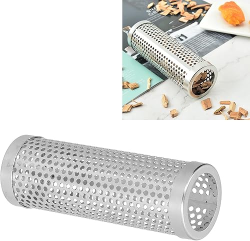 Miniatura 5 de URRNDD Caja de ahumador cilíndrica desmontable de gran capacidad para barbacoa de madera de fruta, tubo de ahumador para acampar al aire libre (6