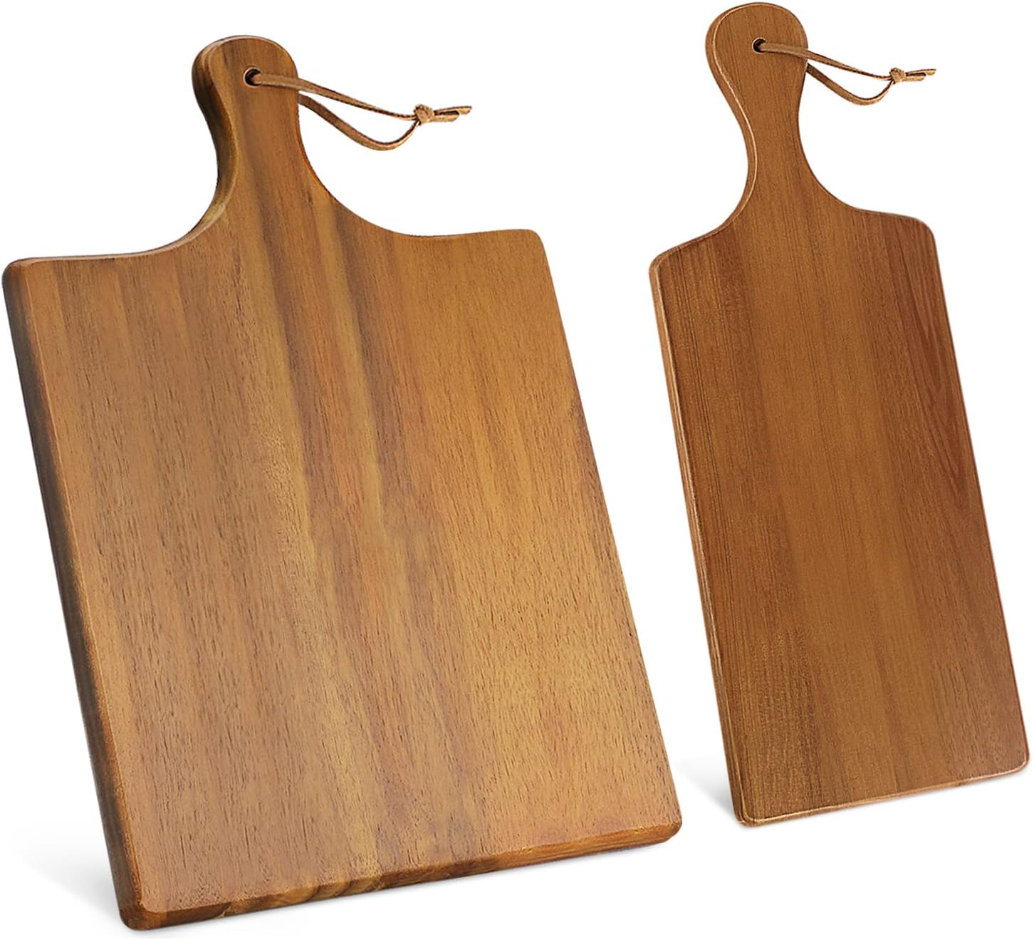 AIDEA Wood Cutting Board with Handle, Cheese Board Charcuterie Board for Cutting and Serving, 17"X11" with 17"X6"
