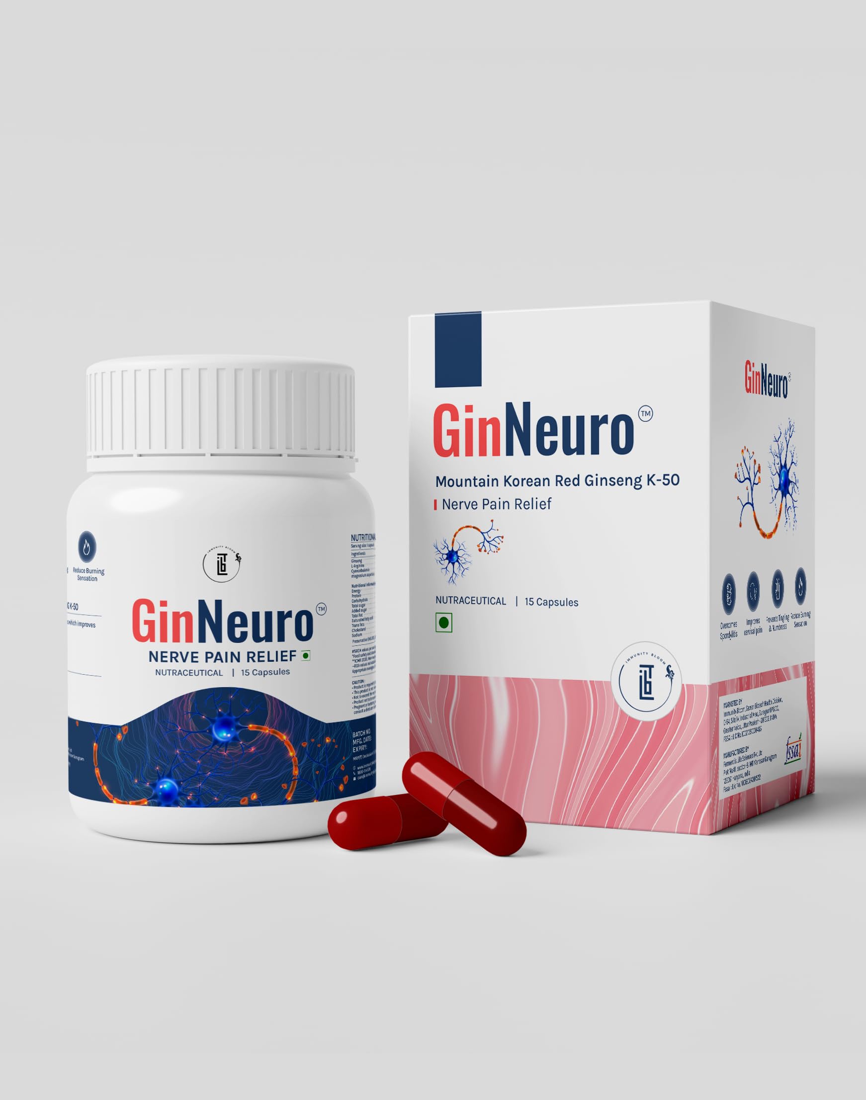 GinNeuro ALL-IN-ONE Nerve Pain Relief, Sciatica Pain, Tingling & Numbness, Varicose Veins, Post Surgery Neuropathy, Prolapsed Disc, Spinal Stenosis, Burning Sensation | Vegetarian | (B0CQ4Q1LVK) Amazon Price History, Amazon Price Tracker