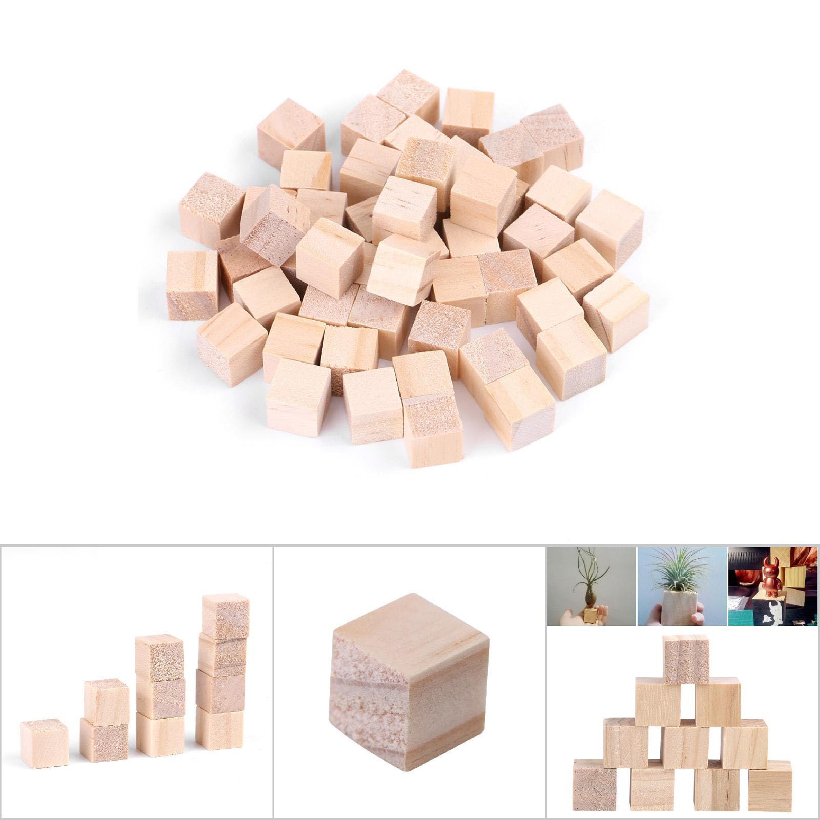 Cocoarm Drewniane Kostki 10mm 20mm 25mm Klocki Drewniane do Rękodzieła z gładką powierzchnią Ekologiczne Zabawki dla Dzieci Dekoracje Domowe Artystyczne Akcesoria (25 mm (10 sztuk))