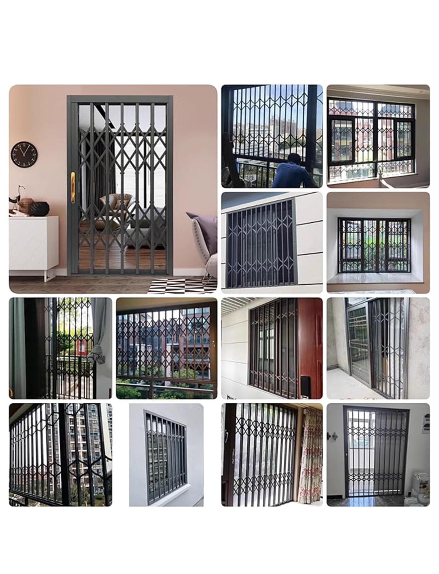 Barras de seguridad con cerradura para ventanas correderas, valla de protección horizontal para evitar robos
