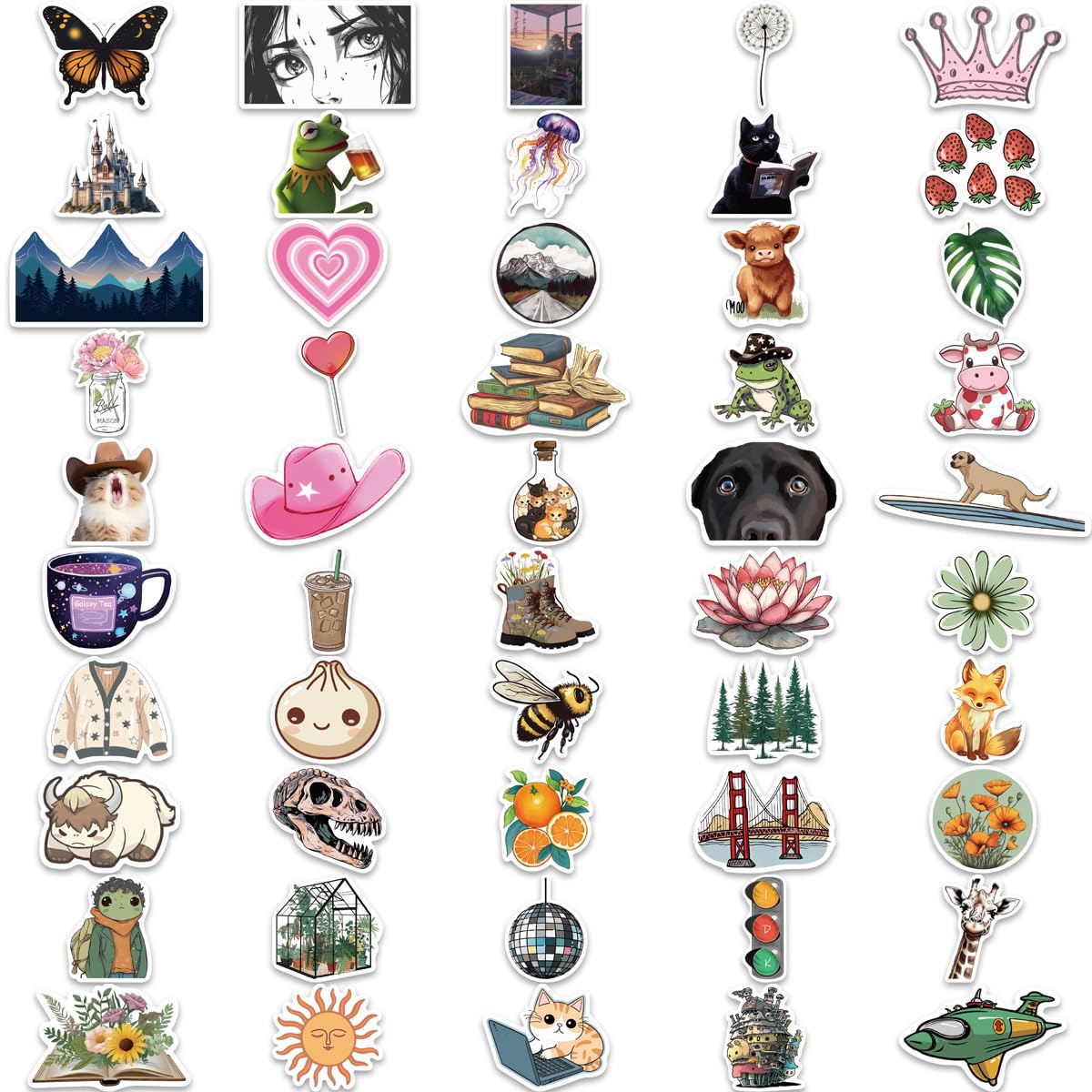 100 Pcs Aesthetic Stickers Pack, Waterproof Durable Vinyl Stickers for Adults Teens, Nature Scenic Designs for Journals Gifts - Image 4