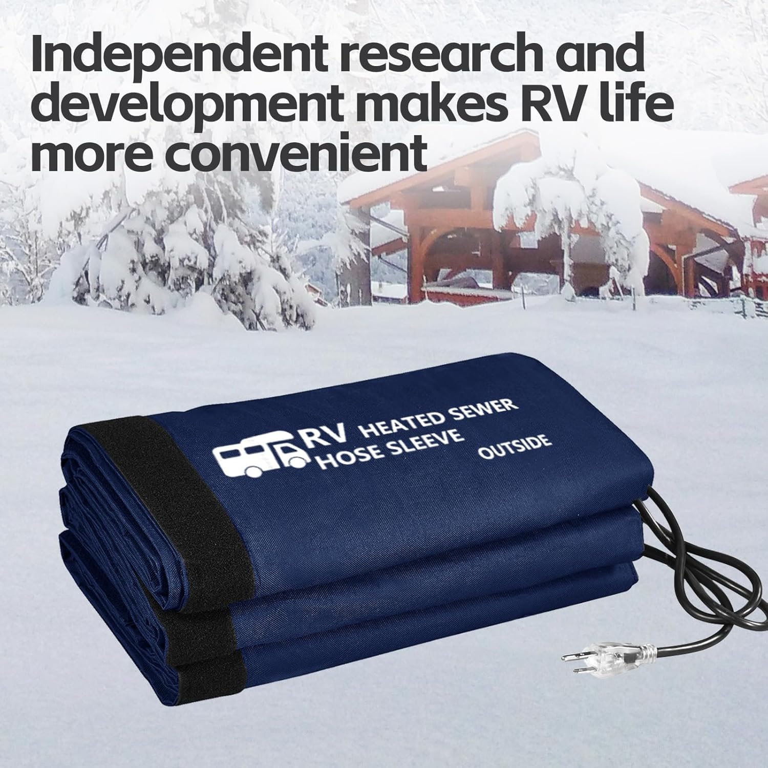Manguera de alcantarillado con funda térmica para evitar la congelación a -42.8 °C, kit de manguera de alcantarillado azul para caravana, accesorios de caravana o caravana