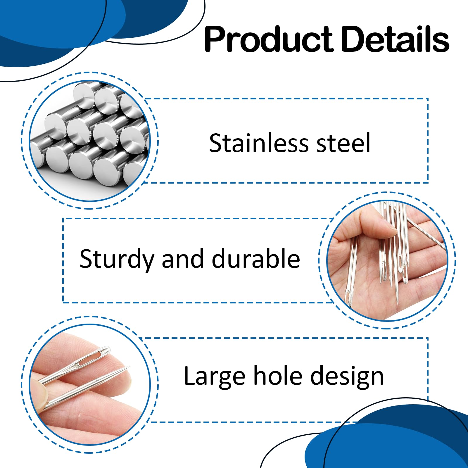 2Pcs Aiguilles D'Ameublement à Gros Chas Et Extra Longues De