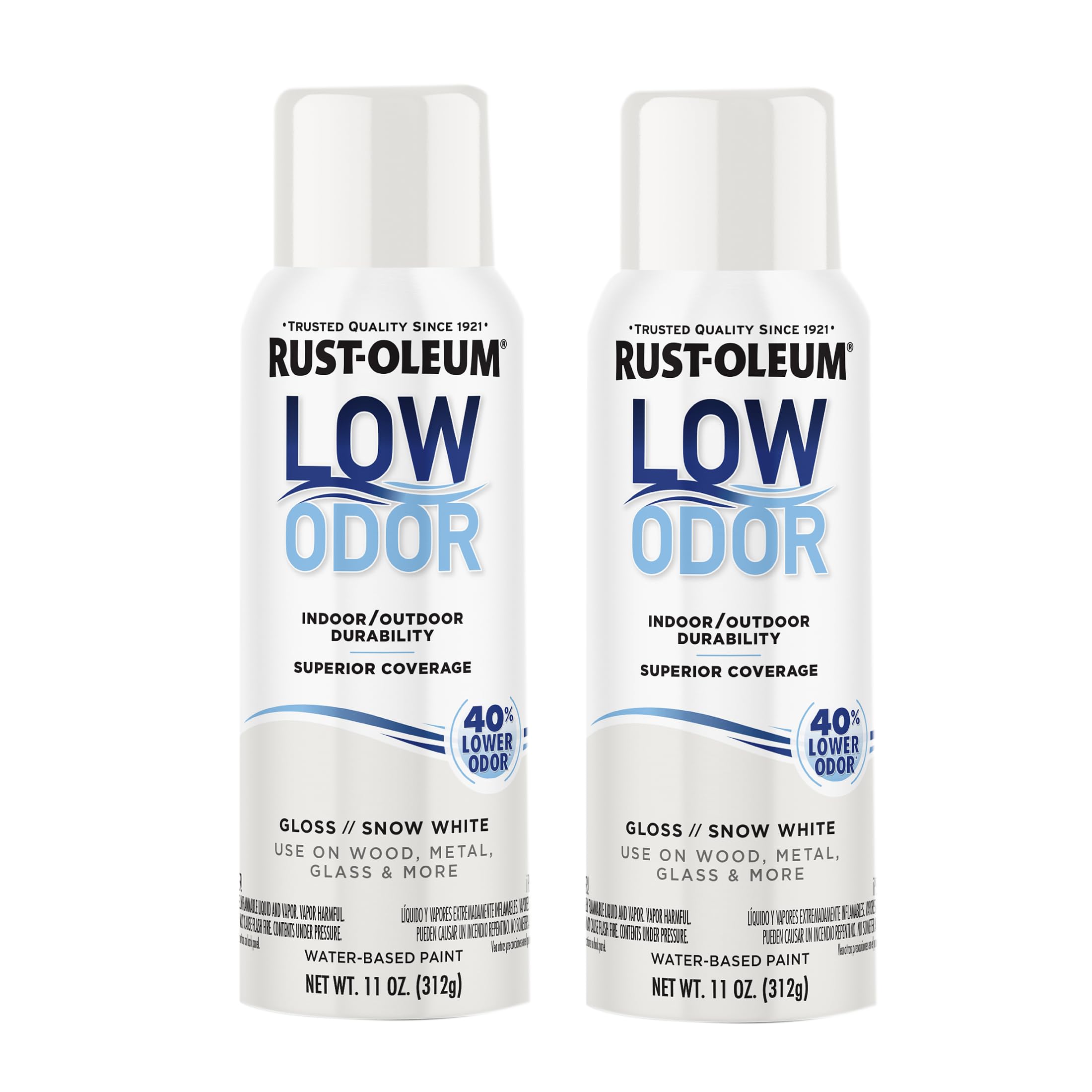 Rust-Oleum Low Odor Premium Spray Paint, Gloss Snow White