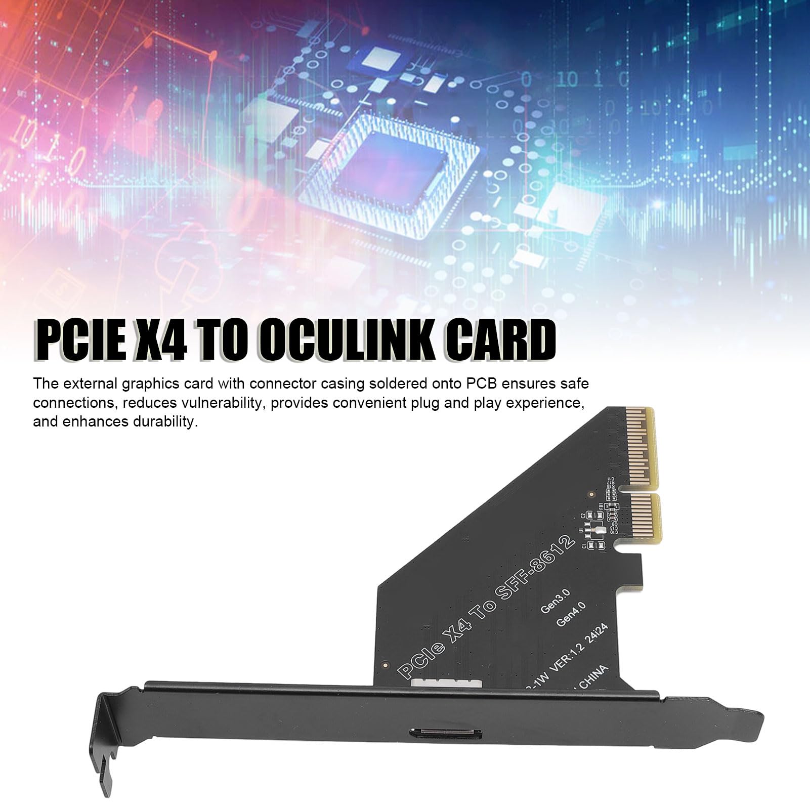 PCIe 4.0 x4 to Oculink SFF 8612 Adapter, SFF 8611 External Graphics Card with Bracket, Host Adapter for NVMe SSD GPU EGPU
