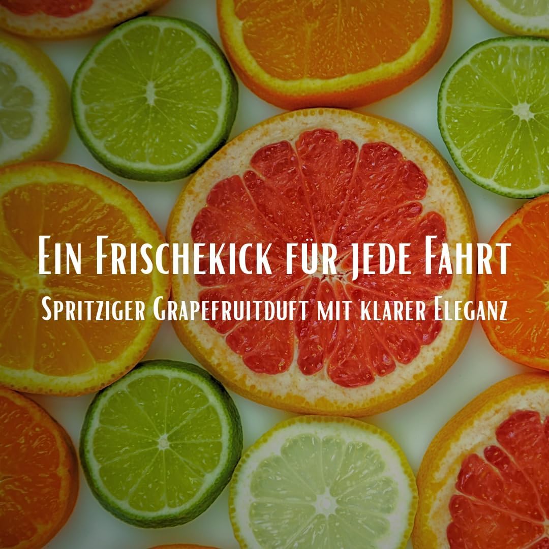 Autolufterfrischer 100er Box – Grapefruit – Großpackung für Wiederverkäufer & Unternehmen, Frisch-belebender Zitrusduft, Bis zu 30 Tage pro Clip