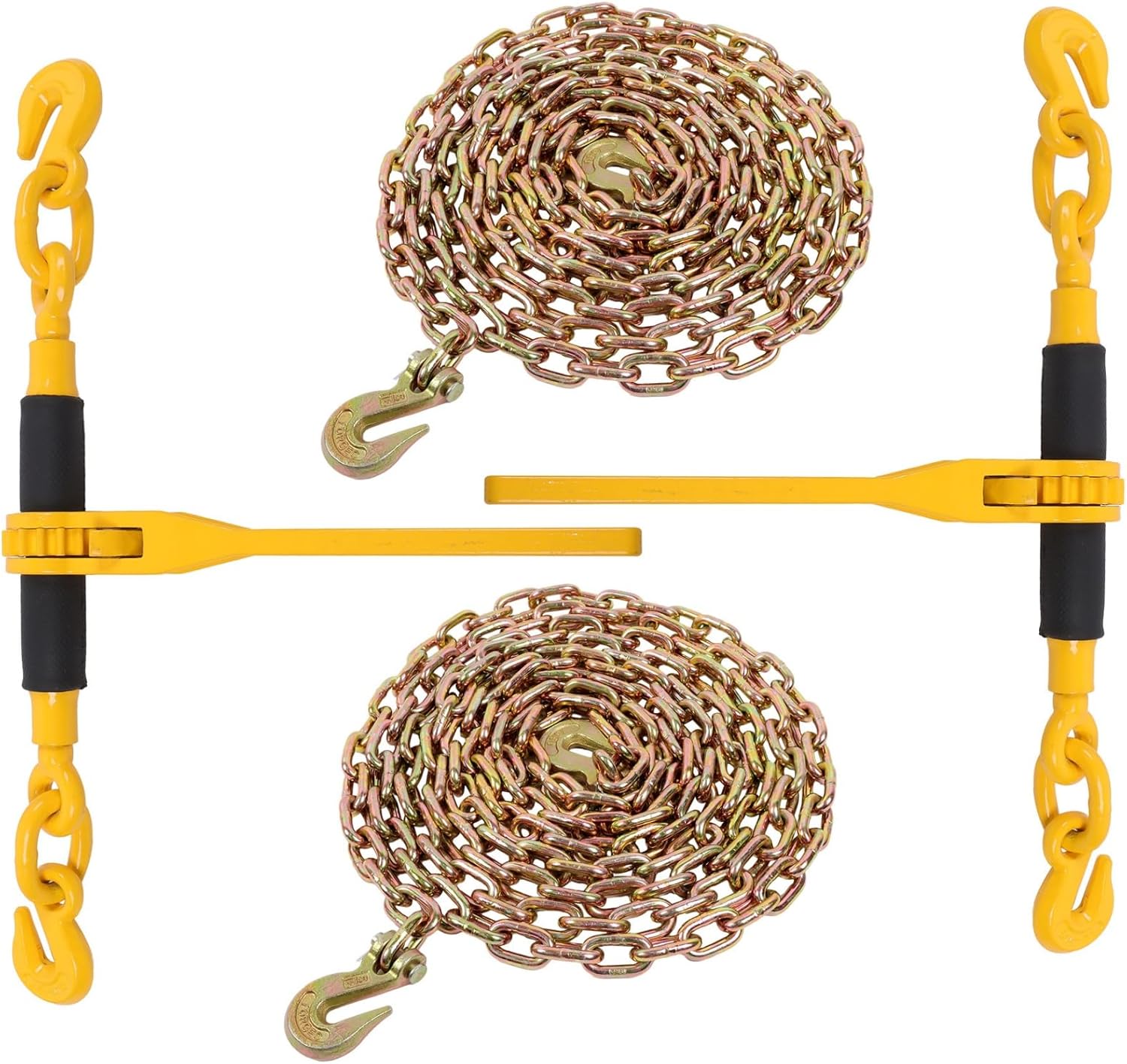 Ratchet Chain Binder with Chain 7100LBS Chain 5/16In X 20Ft Tie Down Hauling Chains Binders Fit for Flatbed Truck Traile