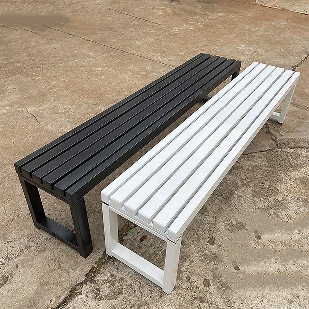 Garden Bench Bench Park Bench Outdoor, Terrace Park Garden Bench, Outdoor 2-3 Seat Bench Metal Lounge Chair, Furniture Weather- Resistant Porch Chair (Black Without Back 39″) (Whit (Black Without Back Garden Bench Bench Park Bench Outdoor, Terrace Park Garden Bench, Outdoor 2-3 Seat Bench Metal Lounge Chair, Furniture Weather- Resistant Porch Chair (Black Without Back 39″) (Whit (Black Without Back