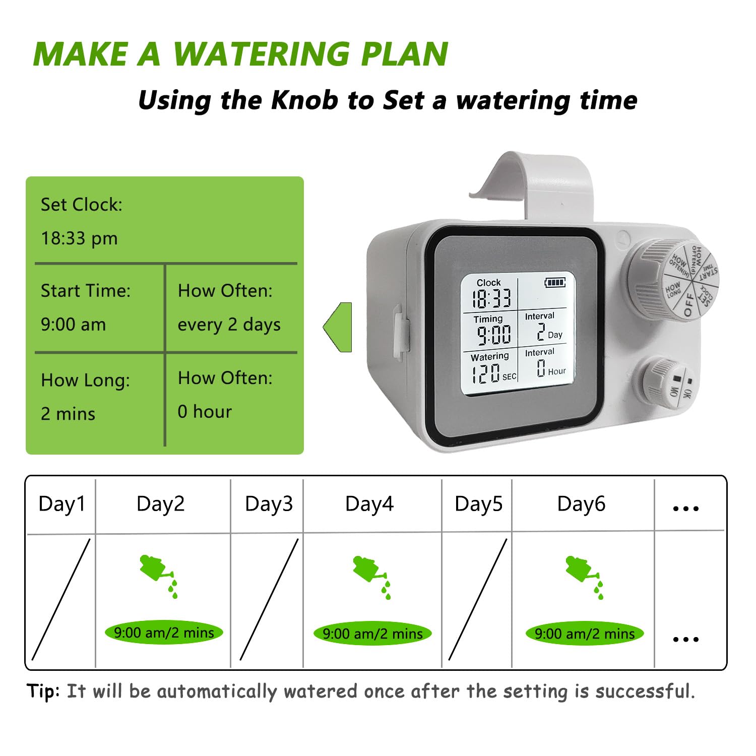 Riego automático de plantas de interior para 15 plantas en maceta, kit de riego por goteo con goteros ajustables y conectores en T bloqueables, temporizador programable digital, dispositivos