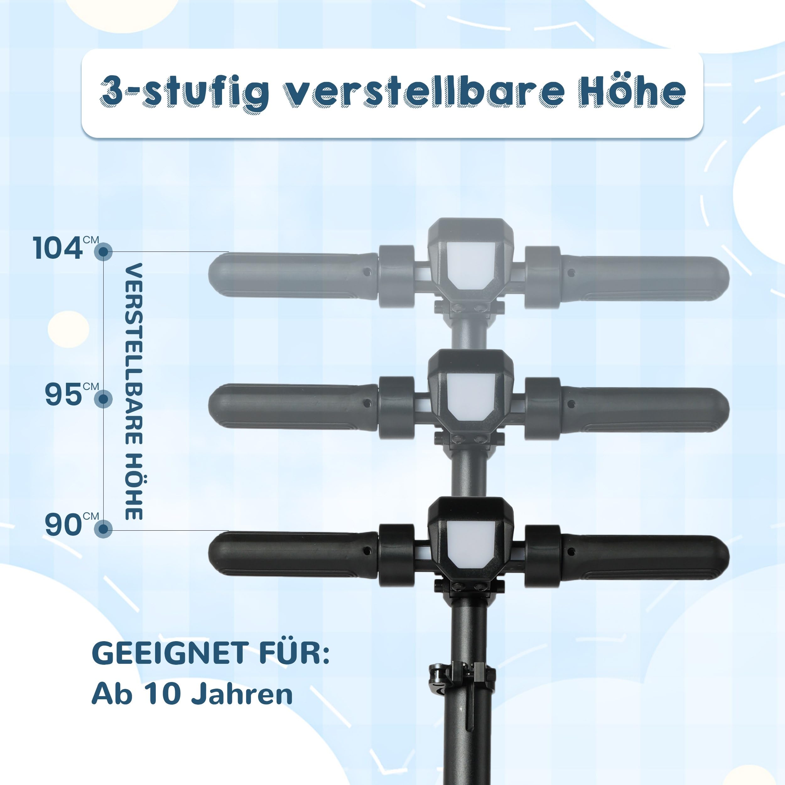 Trottinette électrique pour enfants de 6 à 12 ans, avec Bluetooth et lumières LED colorées, 3 vitesses jusqu'à 14 km/h, frein électrique, léger 7 kg, pour garçons et filles