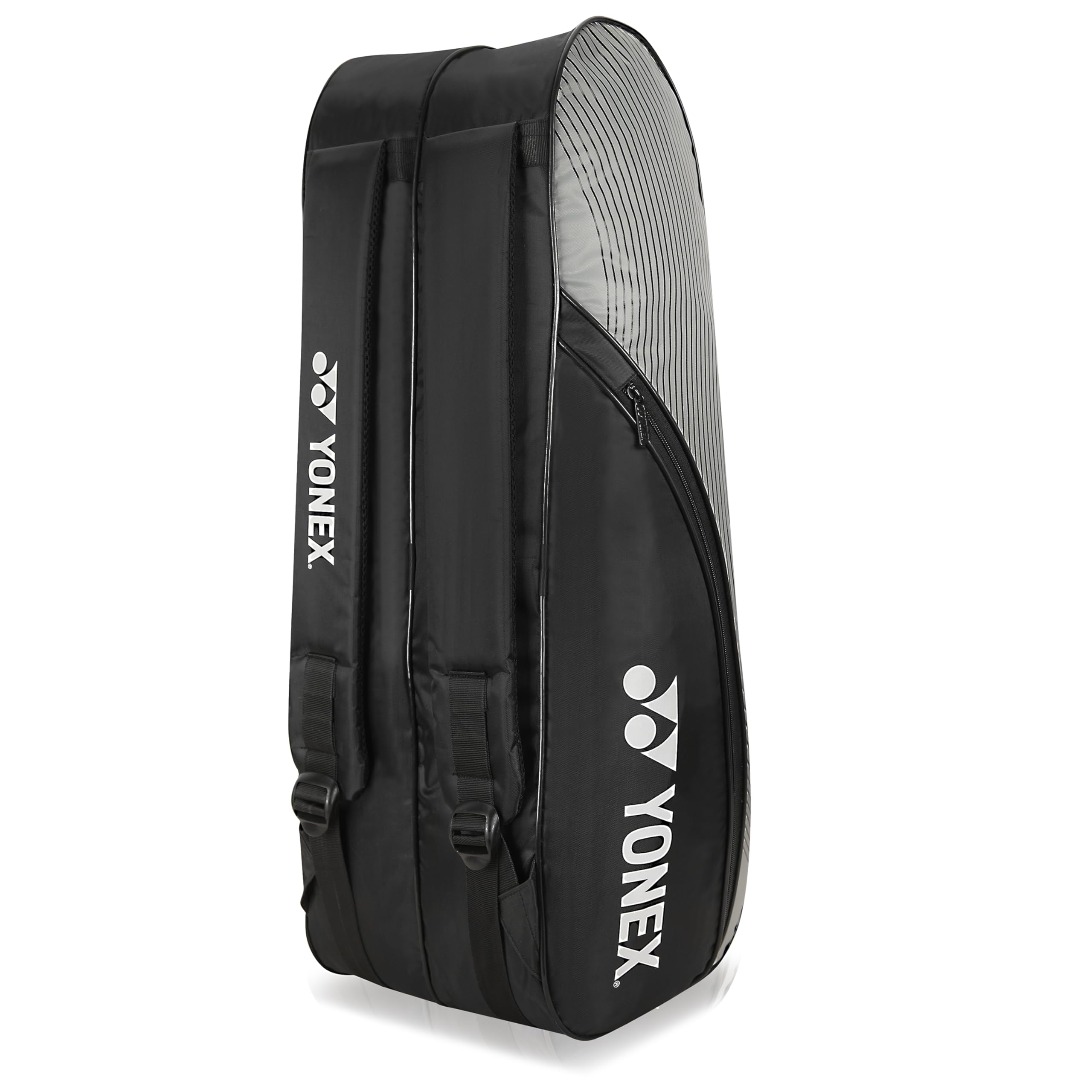 Yonex Elegante Badmintontasche | Doppelfach mit Reißverschluss für 6 Schläger und Kleidung | Seitentasche | Rückengurte | Zubehörfach | Made in India