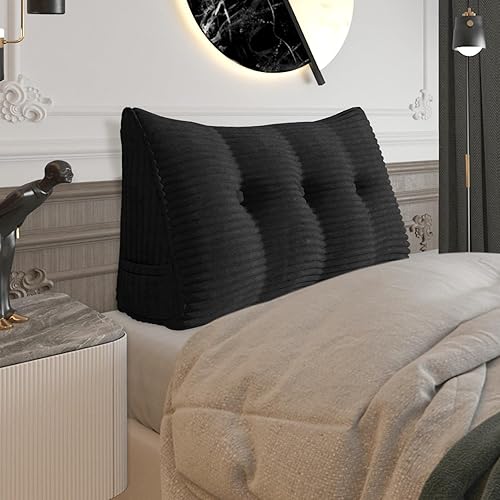 BNCKTRD Almohada de lectura triangular XXL con cabecera de cuña, almohada extra grande de apoyo de espalda para sentarse en la cama, sofá cama,