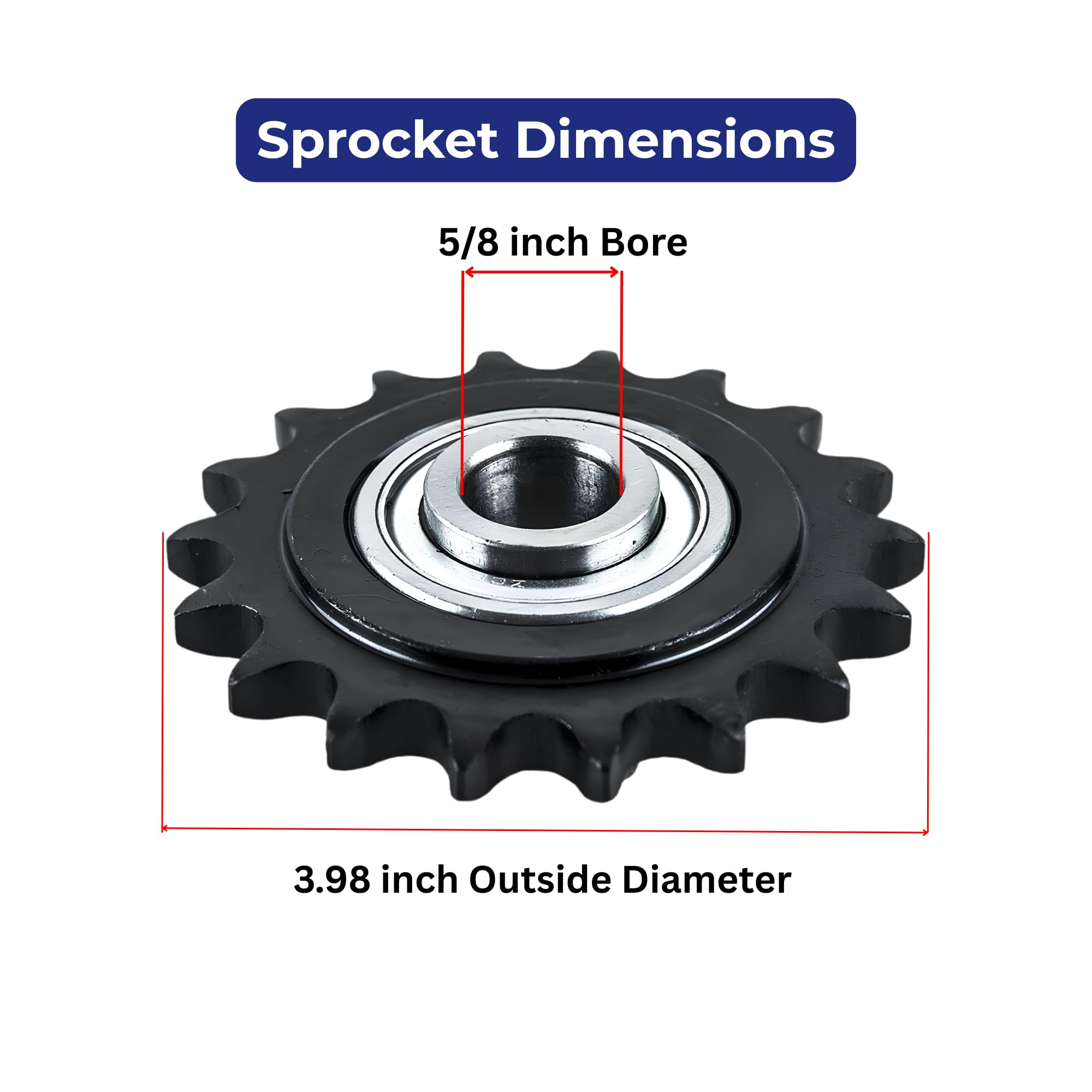 Jeremywell #60 Roller Chain Idler Sprocket, 15 Tooth, 5/8" Bore, Hardened Steel — Amazon image 7
