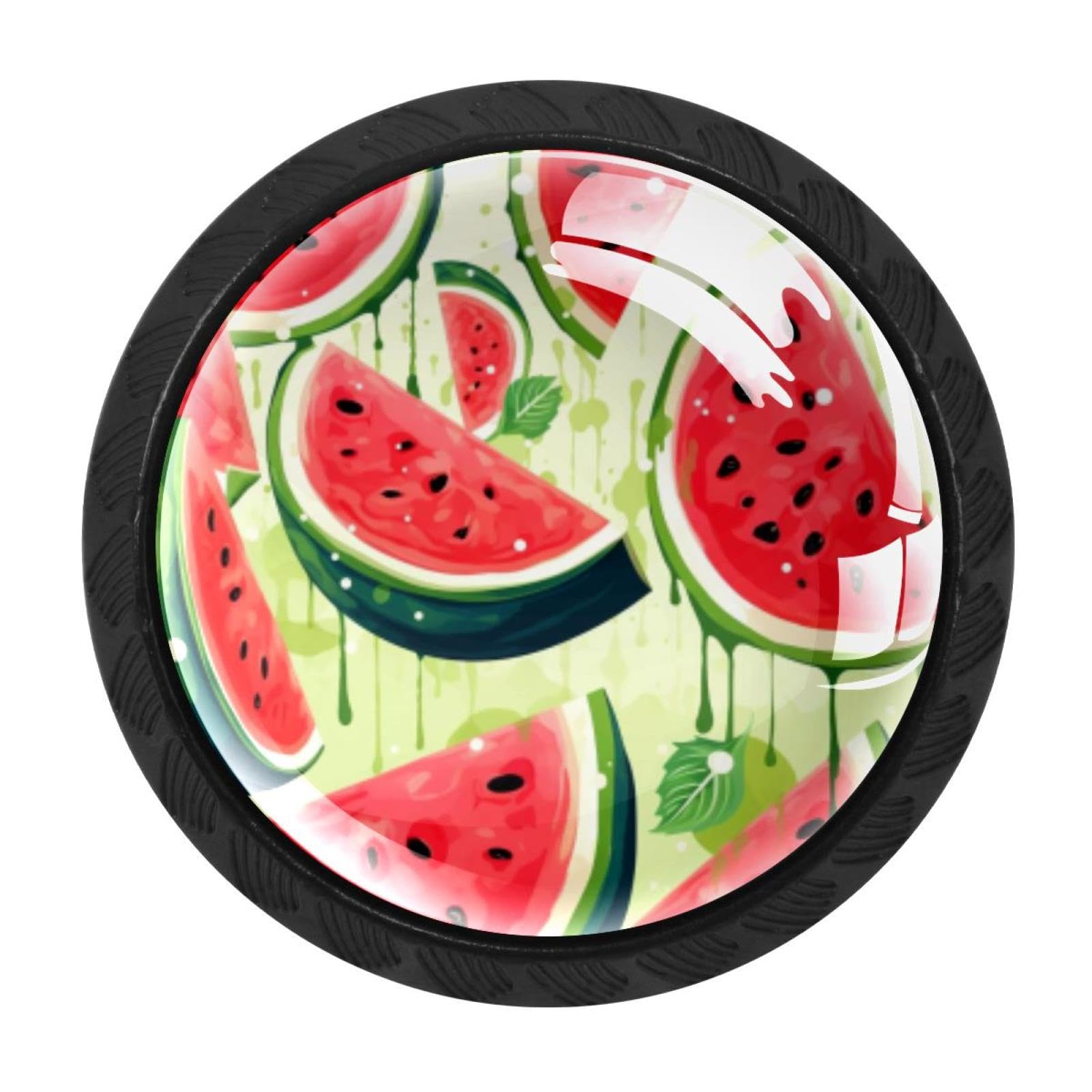 CHENZZZZ 4 Pieces Black Cabinet Pull Handle with Screws,Watermelon Kitchen Knobs, Hardware for Cupboard Drawer Dresser
