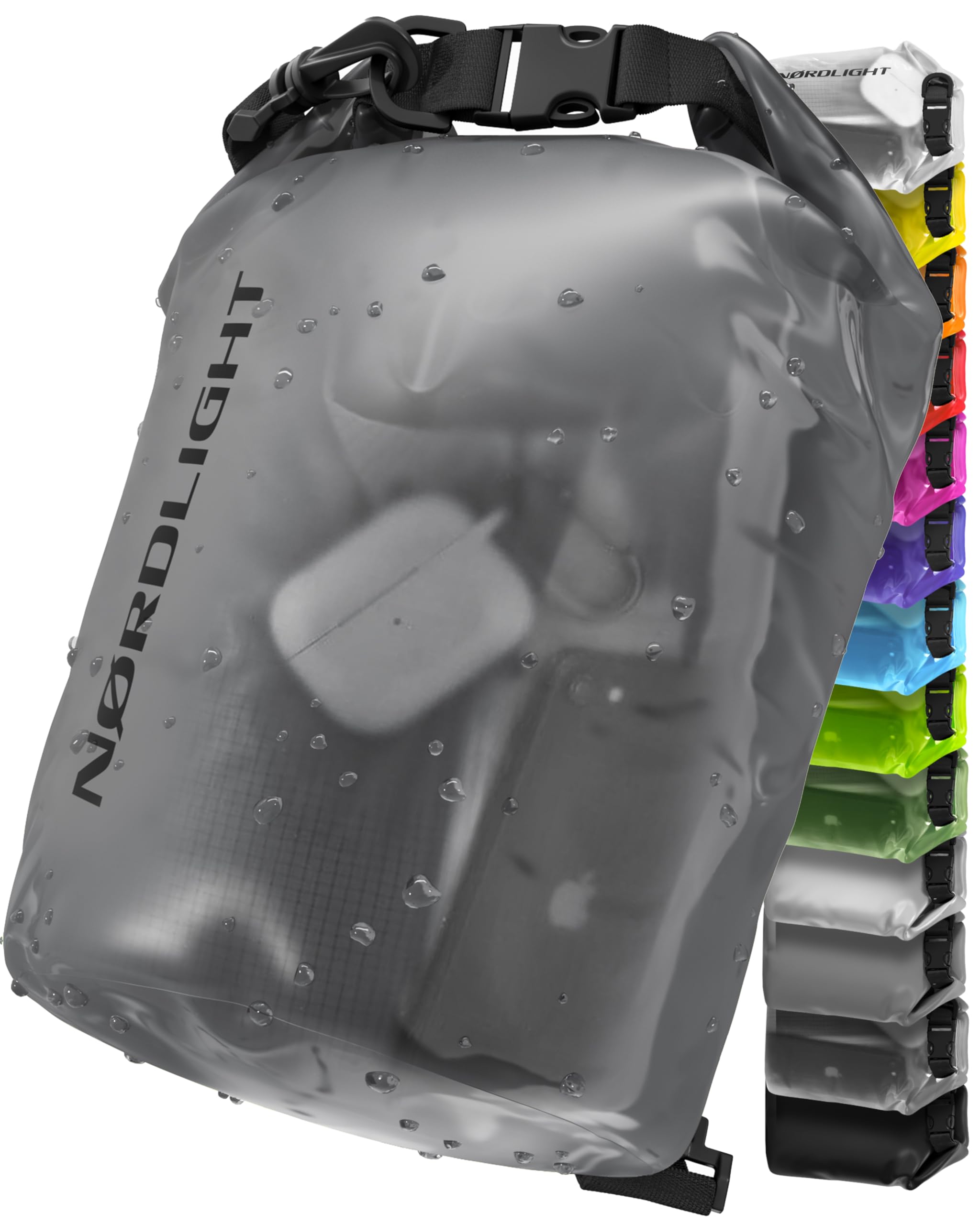 Nordlight Dry Bag Sacca Impermeabile - Zaino Impermeabile da 2l, 5l, 10l, 15, 20l, 30l, Sacca Stagna Borsa Impermeabile con Chiusura a Rotolo, Custodia Impermeabile per Cellulare e Marsupio