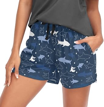 Womens Pajama Shorts Sleepwear Lounge Sleep Bottom with Pockets S-XXL