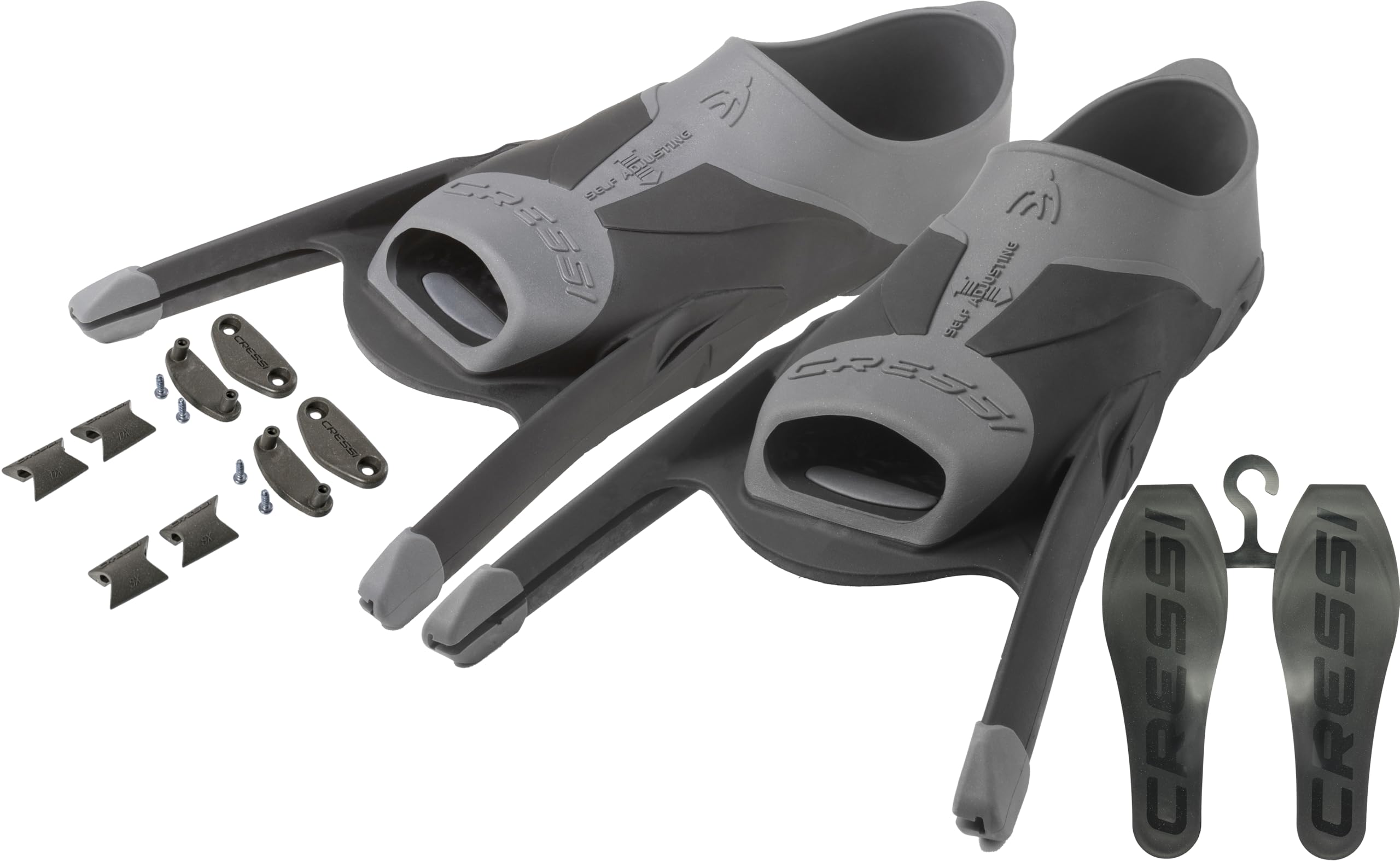 Cressi Men's Gara Modular Fins Foot Pocket (Made in Italy), Black/Grey, 46/47-11.5/12.5