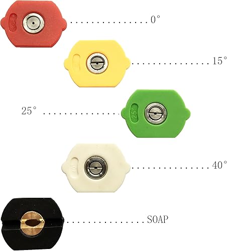 Miniatura 3 de Tool Daily Puntas de boquilla de pulverización para lavadora a presión de varios grados, con soporte para boquilla, conexión rápida de 14 pulgadas