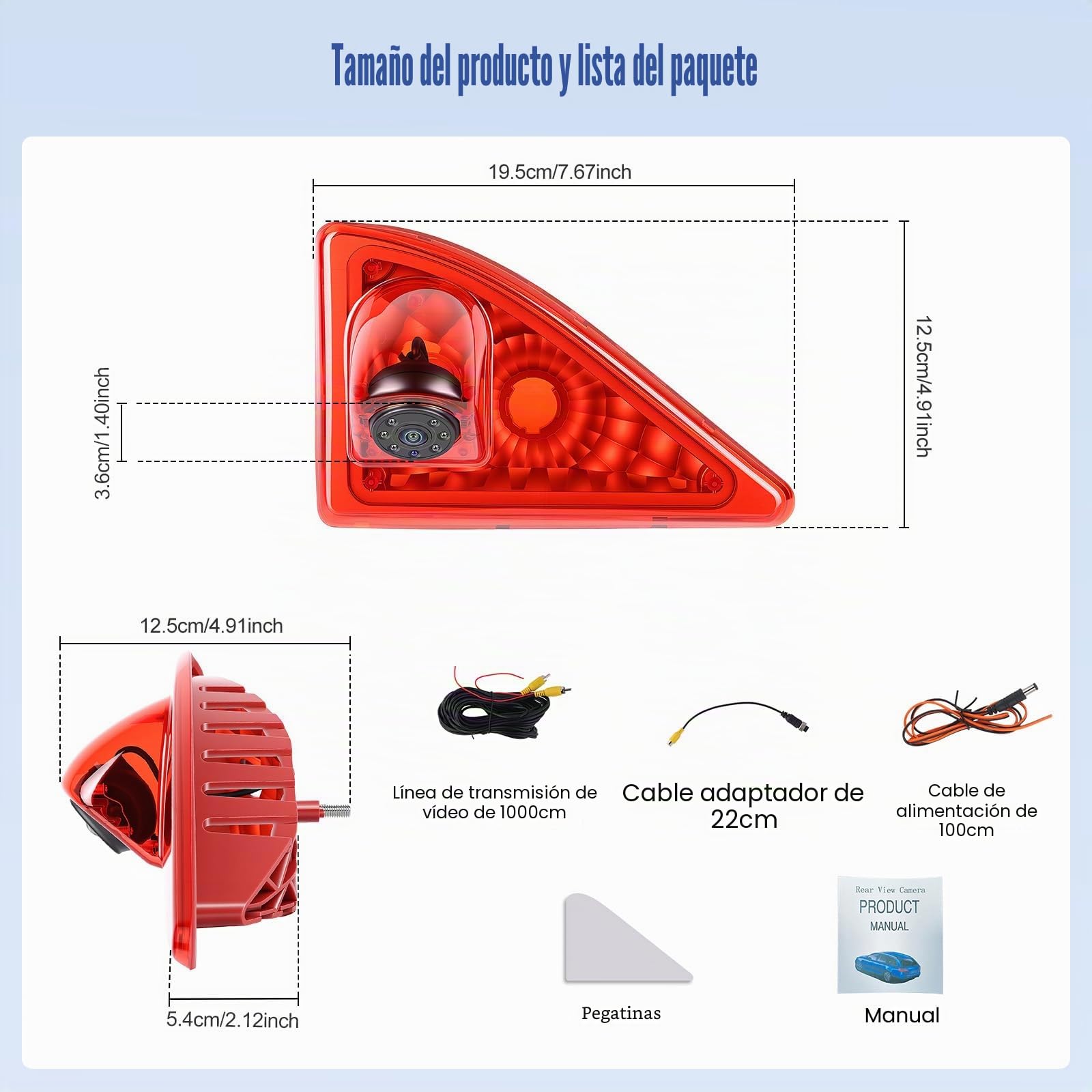 Hikity Cámara Marcha Atrás Renault Master 2010-2016 Luz de Freno