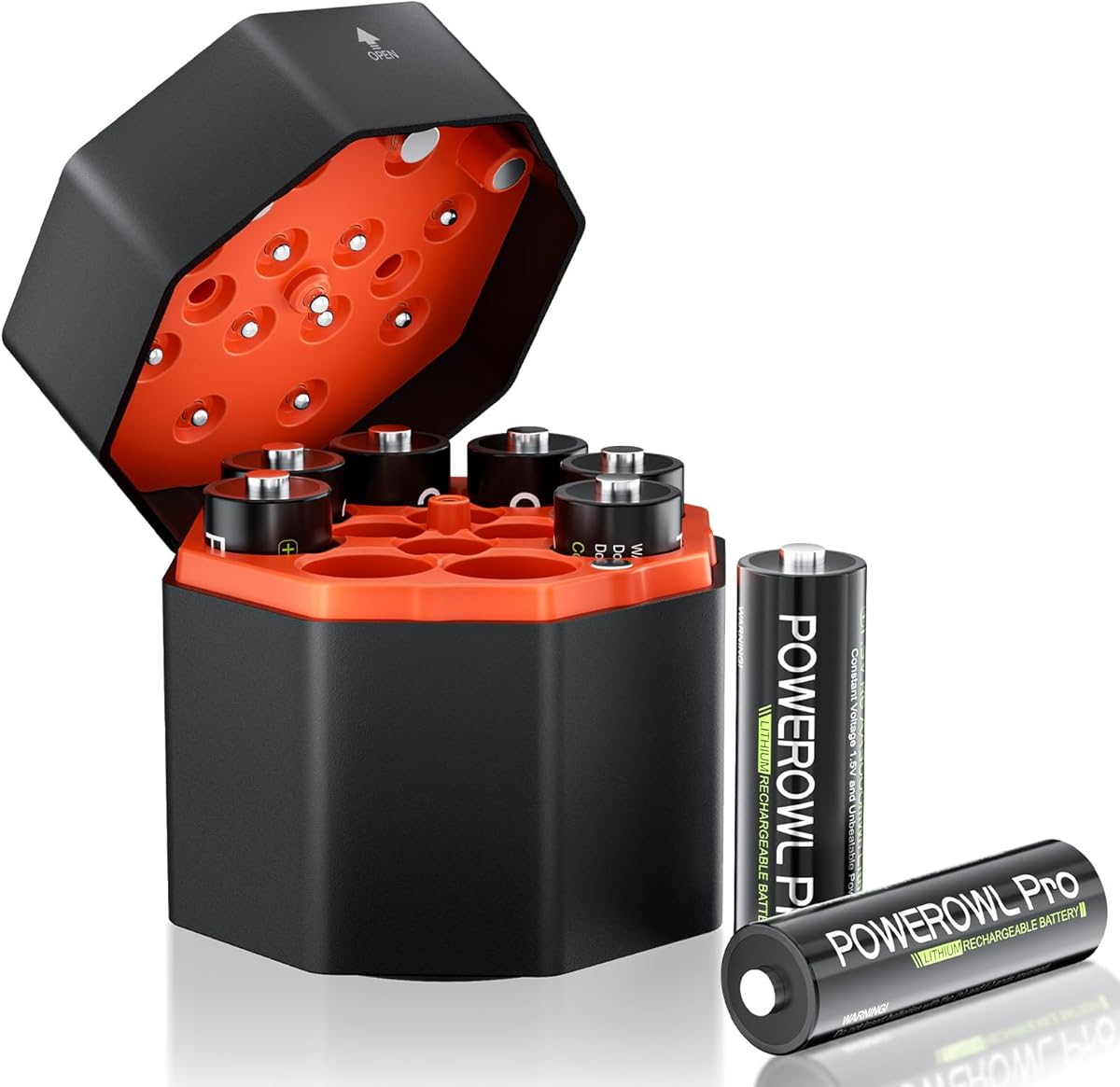 1.5V Rechargeable AA Batteries Lithium with Charger, 3600mWh Double A Battery 8 Pack with Charging Storage Box for Blink Outdoor Camera