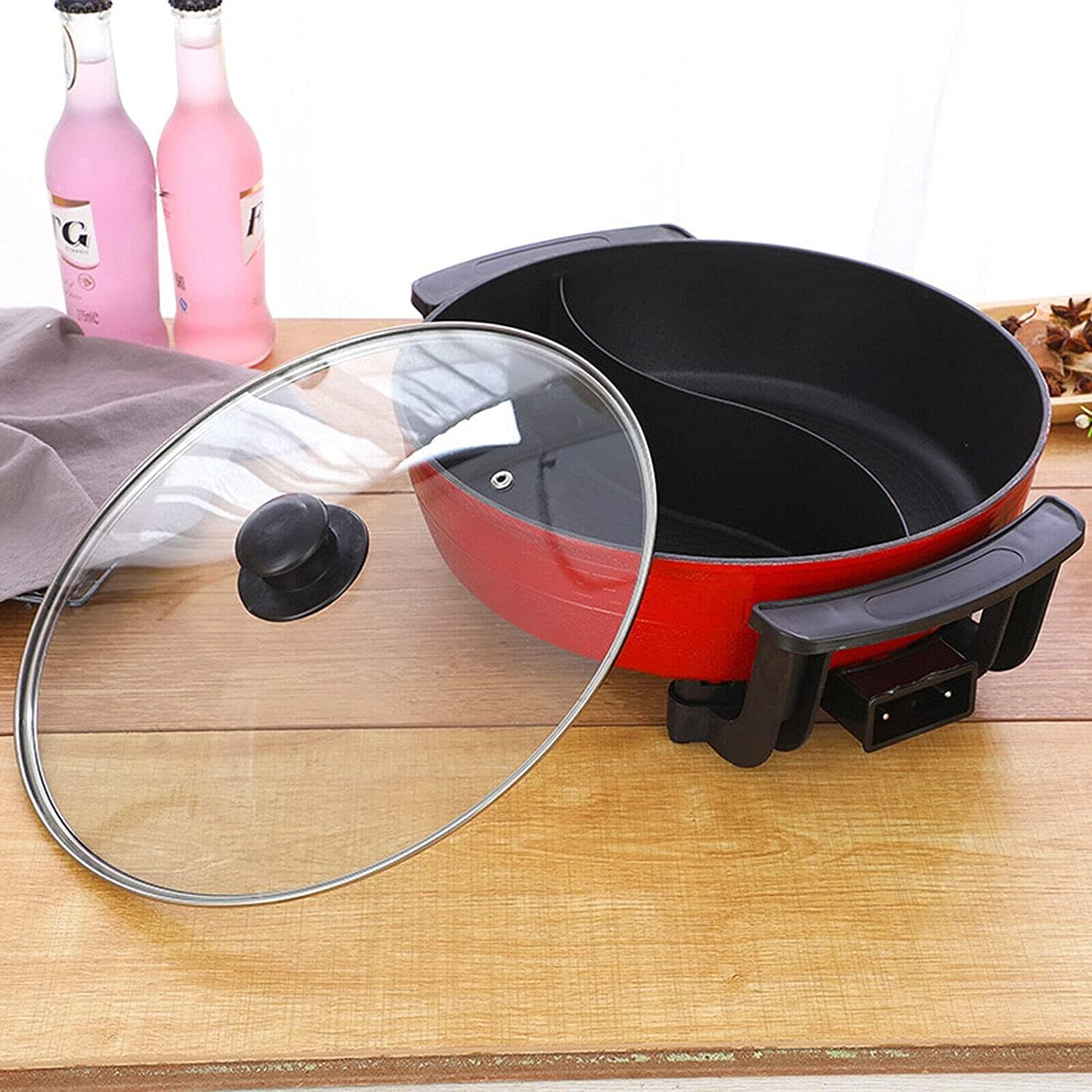 Pentola elettrica Hot Pot, pentola shabu shabu, fornello Elettrico da 1300 W 6 L / 38 cm