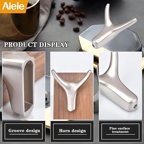 Miniatura 9 de 2 ganchos negros para abrigos montados en la pared, ganchos de metal resistente de doble pared para colgar abrigos, toallas, sombreros, etc., gran