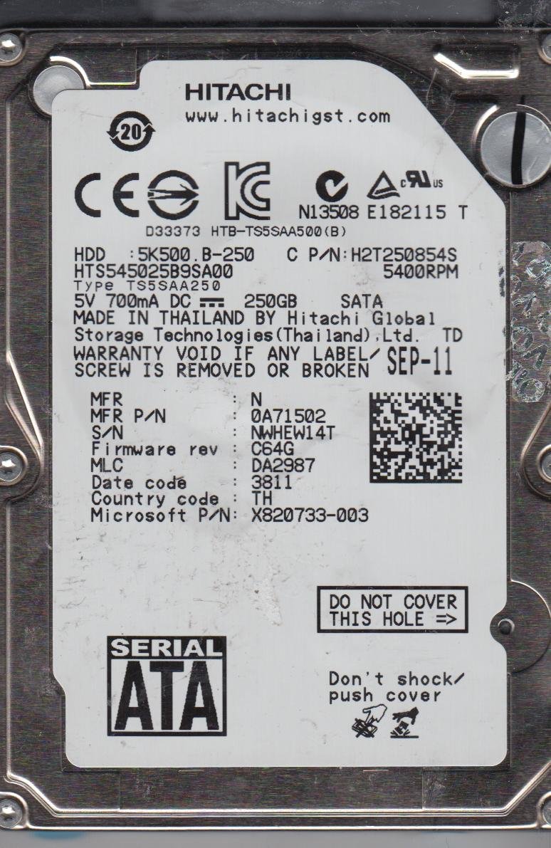 Amazon | Hitachi hts545025b9sa00 250 GB 5400rpm 2.5インチ