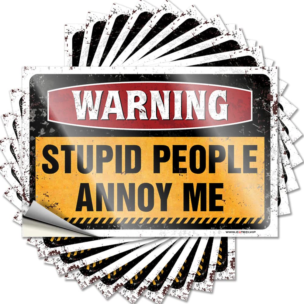 Bathroom Stuff, Tattoos Funny Helmet Quote Stickers, Encouragement No Residue Decals for Luggage | Motorcycle Party Favor Custom Warning Stupid People Annoy Me(12X18CM)
