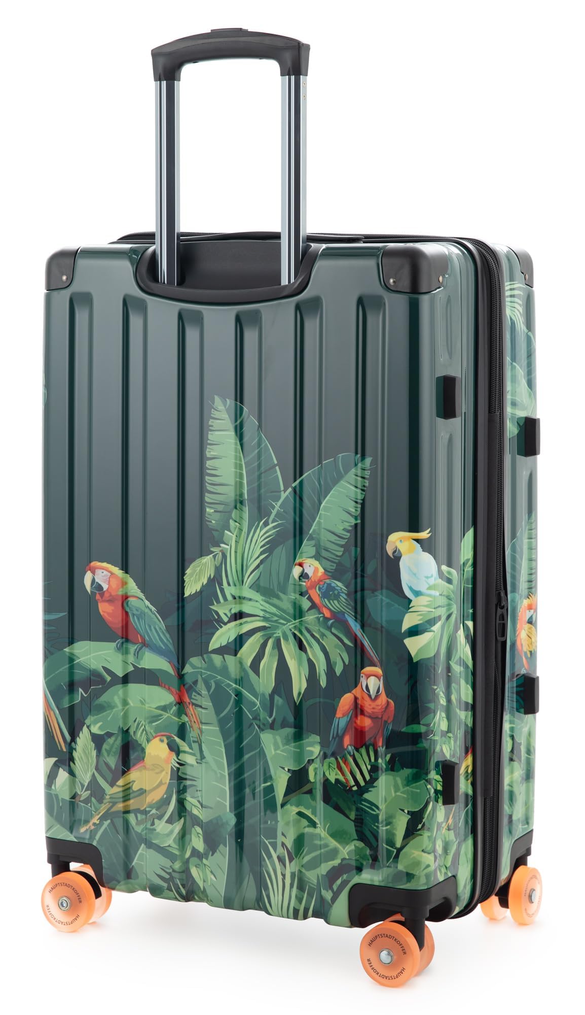 Hauptstadtkoffer Q-Damm Mittelgroßer Koffer (68 cm) 71-89 L, Design Papagei | ABS-Hartschale · TSA-Zahlenschloss · Erweiterbar · 4 Rollen · Austauschbare Ersatzteile · Aufgabegepäck · Urlaub · 1-2 Wochen