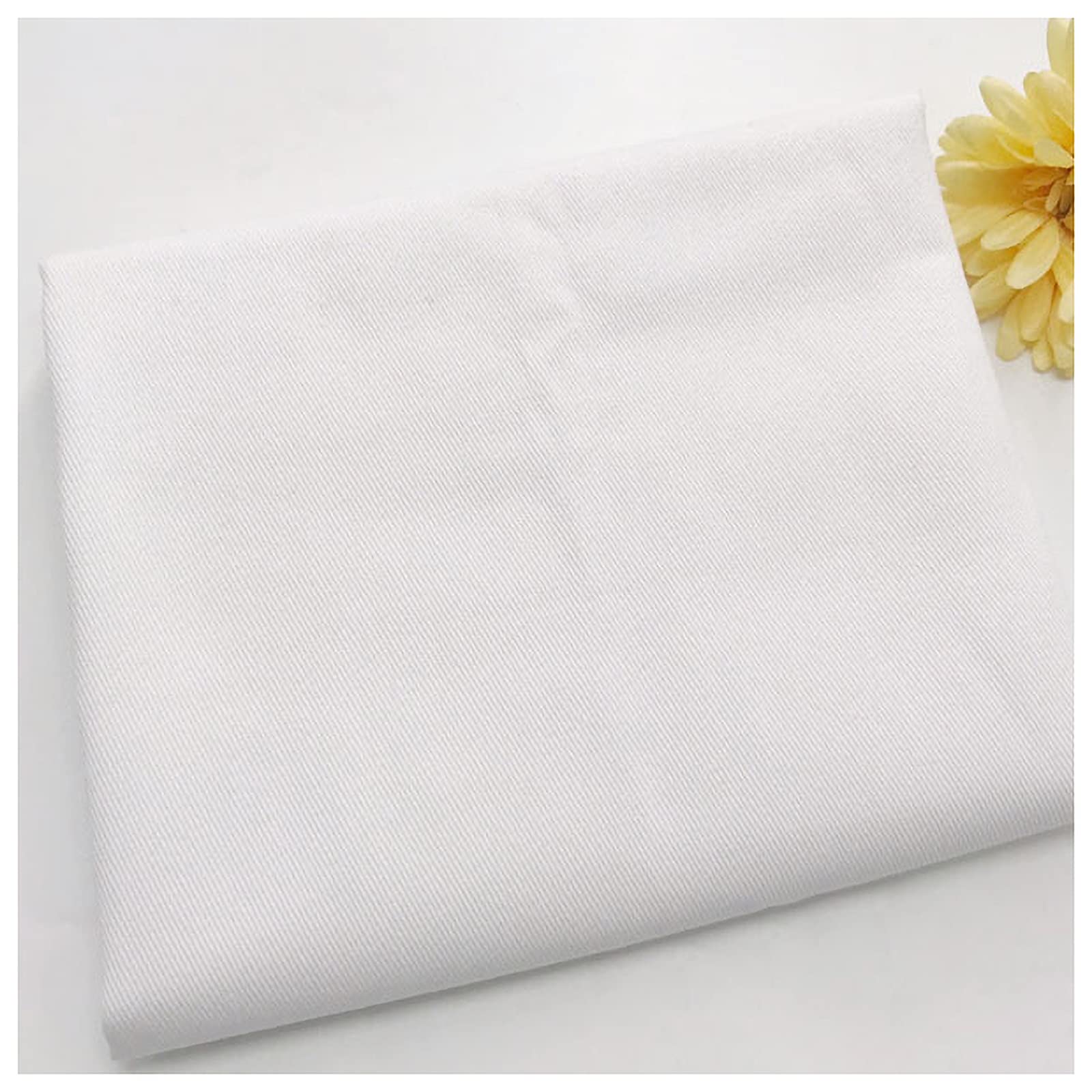 Diy Hace Tejidos de Tela 100% Algodón Puro Vestido de Tela Vaquero Camiseta Colchoneta de Costura de Ropa 150 cm de Ancho a la Venta por Metro/Blanco Puro