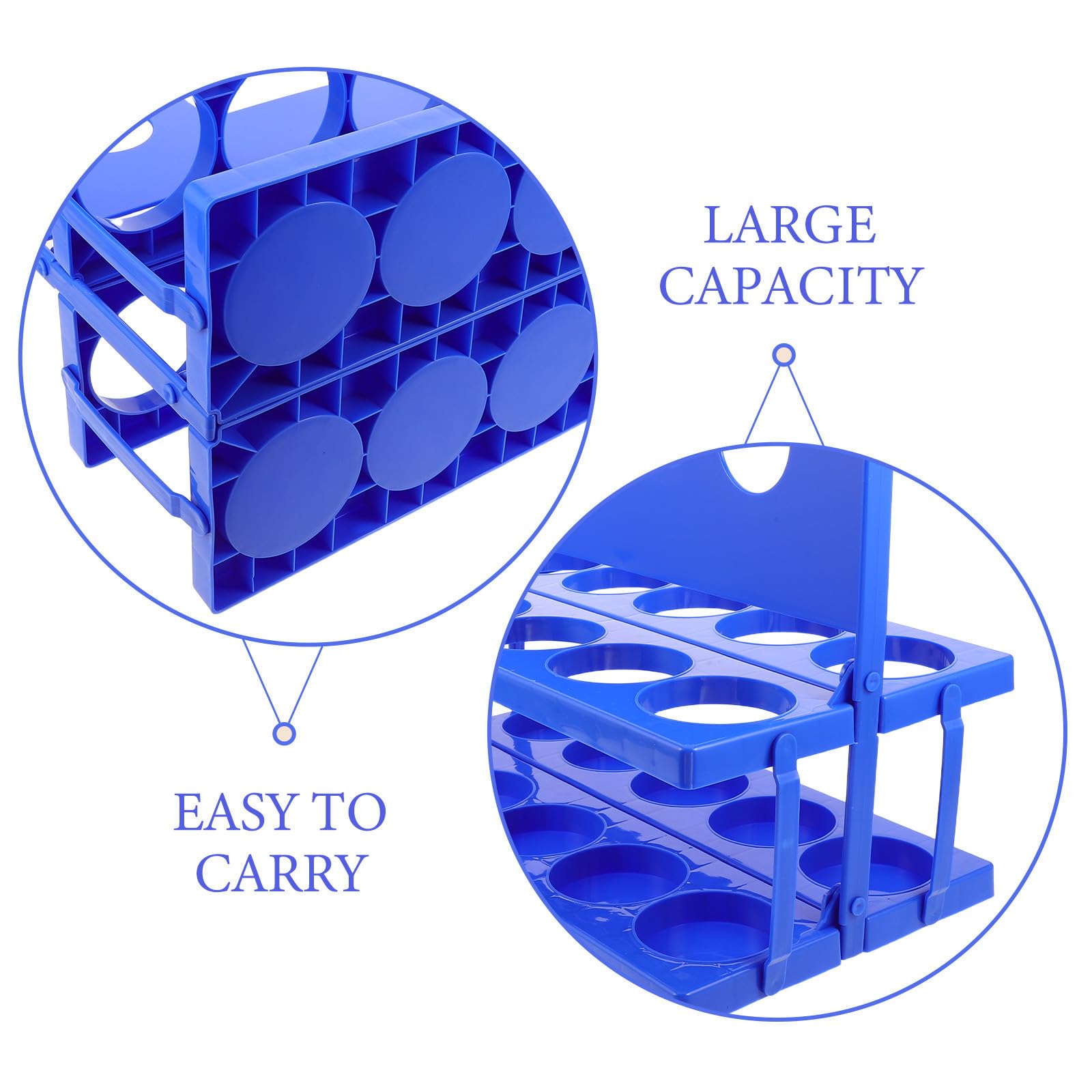 Healvian Porte-Gourde Pliable en PP avec 10 Emplacements et Base Stable pour Rangement Portable, pour Courses du Matin et Événements Sportifs