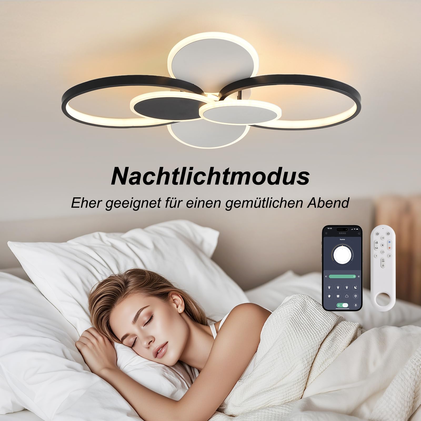 YZBEIMDAI Moderna Dimmerabile Plafoniera LED, 62CM Lampada da Soffitto Moderna ovale, funzione di memoria, timer, Plafoniera Moderna Rotondo Acrilico con Telecomando, per Soggiorno, Camera