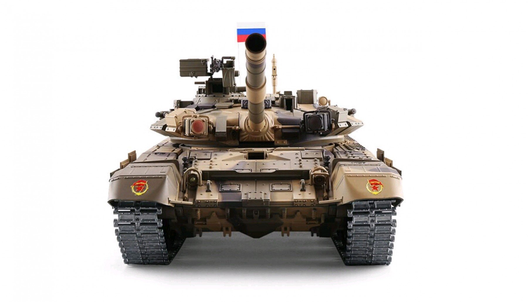 Tanque Rusia T de 90 Pro 2.4 GHz 1: 16 humo y sonido Engranaje de metal/cadena de metal 2.4 GHz control remoto