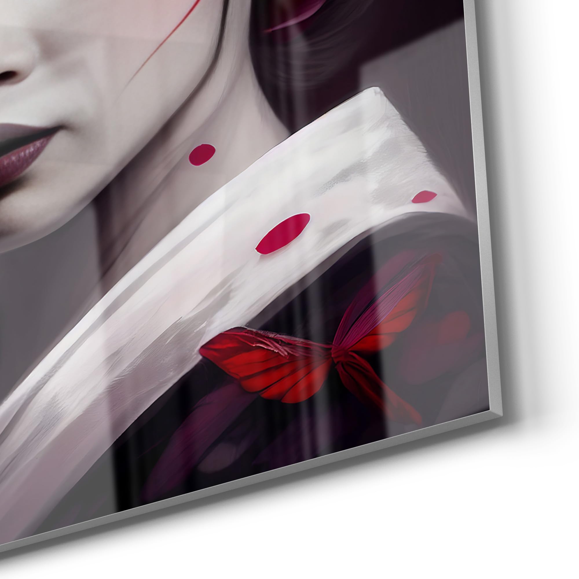 Szklana tablica magnetyczna | wymiary 60 x 90 cm | motyw "Czarodzieje kwiatów wiśni" | tablica memo ze szkła | tablica magnetyczna z magnesami, długopisem i ściereczką do kuchni i biura |