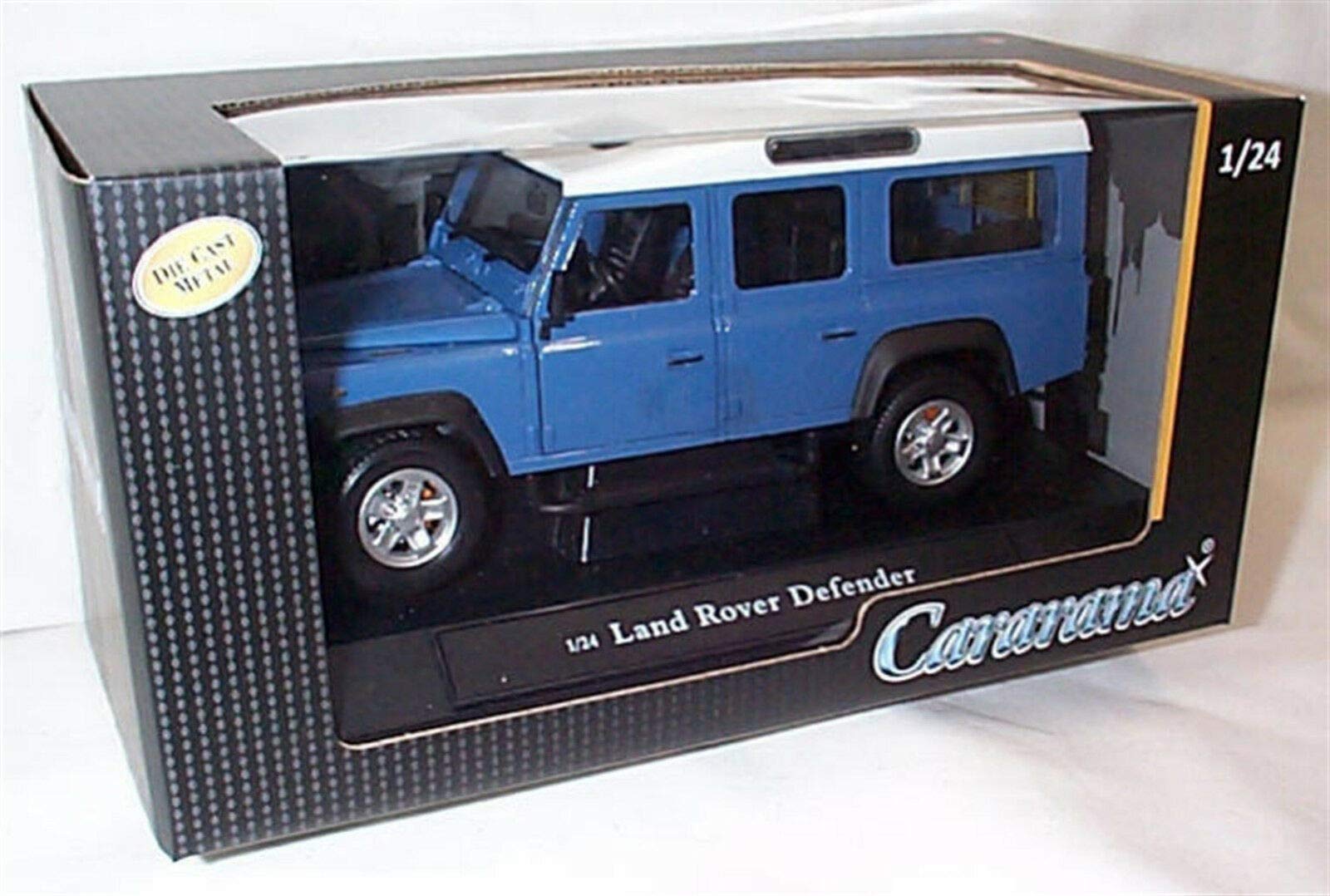 Cararama Blue and White LAND R0VER Defender 1:24 scale diecast model