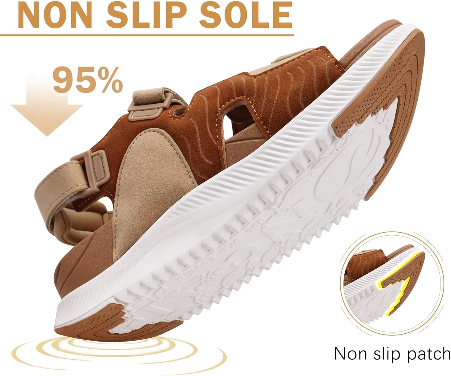 ONCAI Women's Walking Sandals with Arch Support Hiking Athletic Sandals Woman Outdoor Cushion Footbed Water Summer Thick Rubber Soles Sandalias Mujer Size 6-12