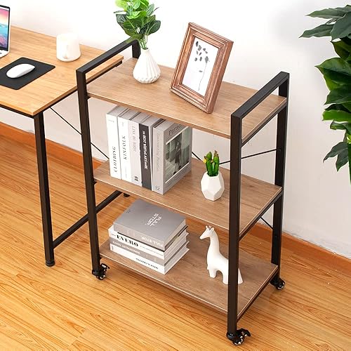 Miniatura 2 de AZ L1 Life Concept Mesa auxiliar de cocina con 3 niveles para horno de microondas, estación de trabajo con ruedas, 23.7 pulgadas