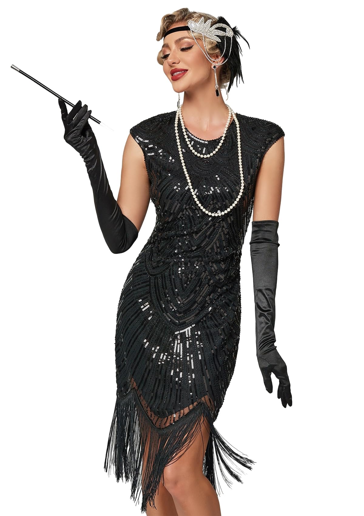 Viloree 1920s Vestido Anna Flapper Gran Gatsby Fiesta Vintage Retro Cóctel
