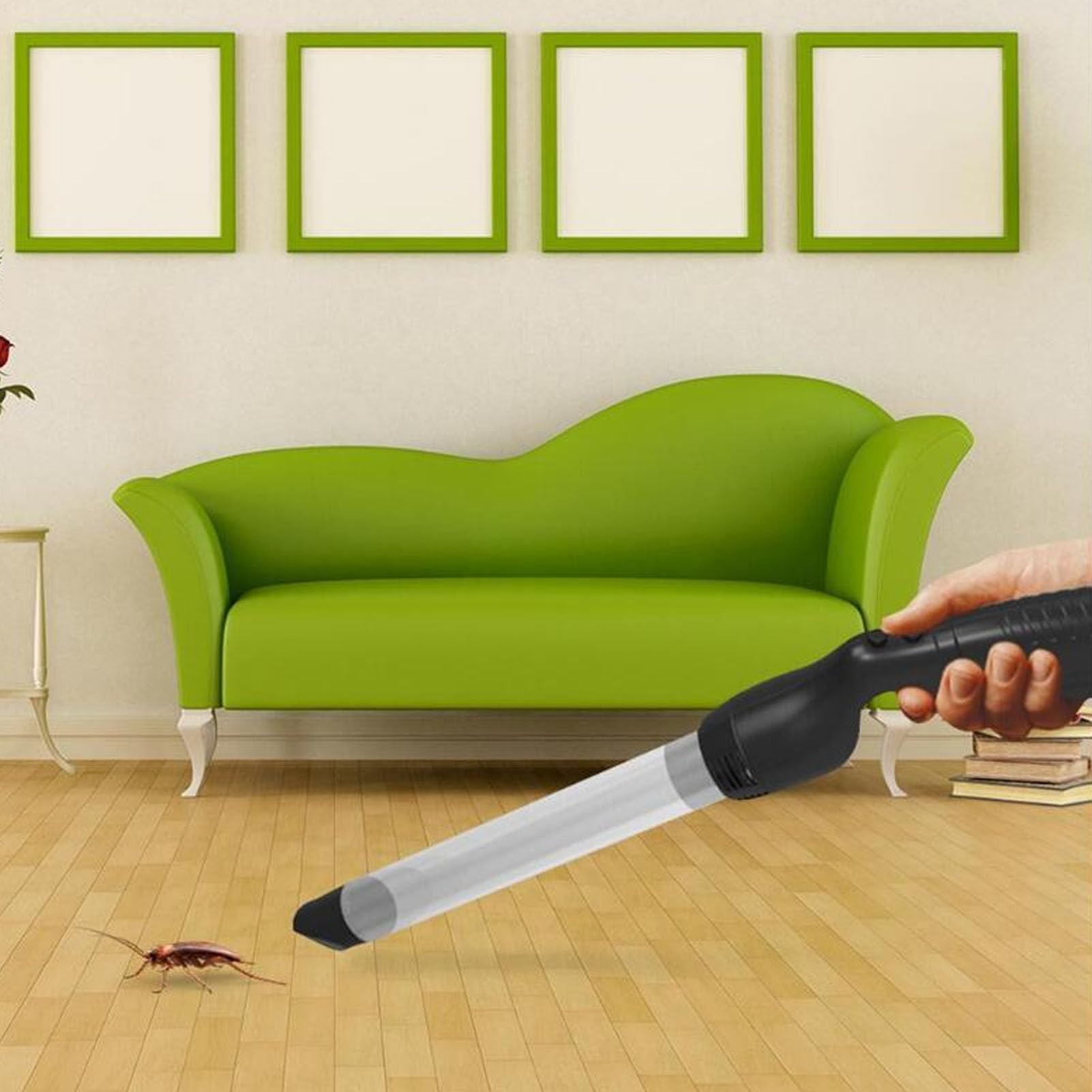 Spider Catcher, with LED Light, Strong Suction Long Handle Transparent PC Tube, Spider Grabber for Moth Wasps Bees