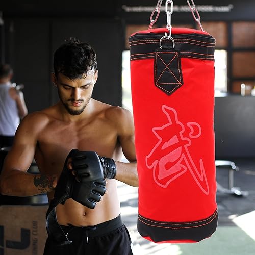Miniatura 4 de Saco de arena de lona para entrenamiento de alta resistencia, bolsa de boxeo vacía para adultos, bolsa de entrenamiento de patadas de piel sintética