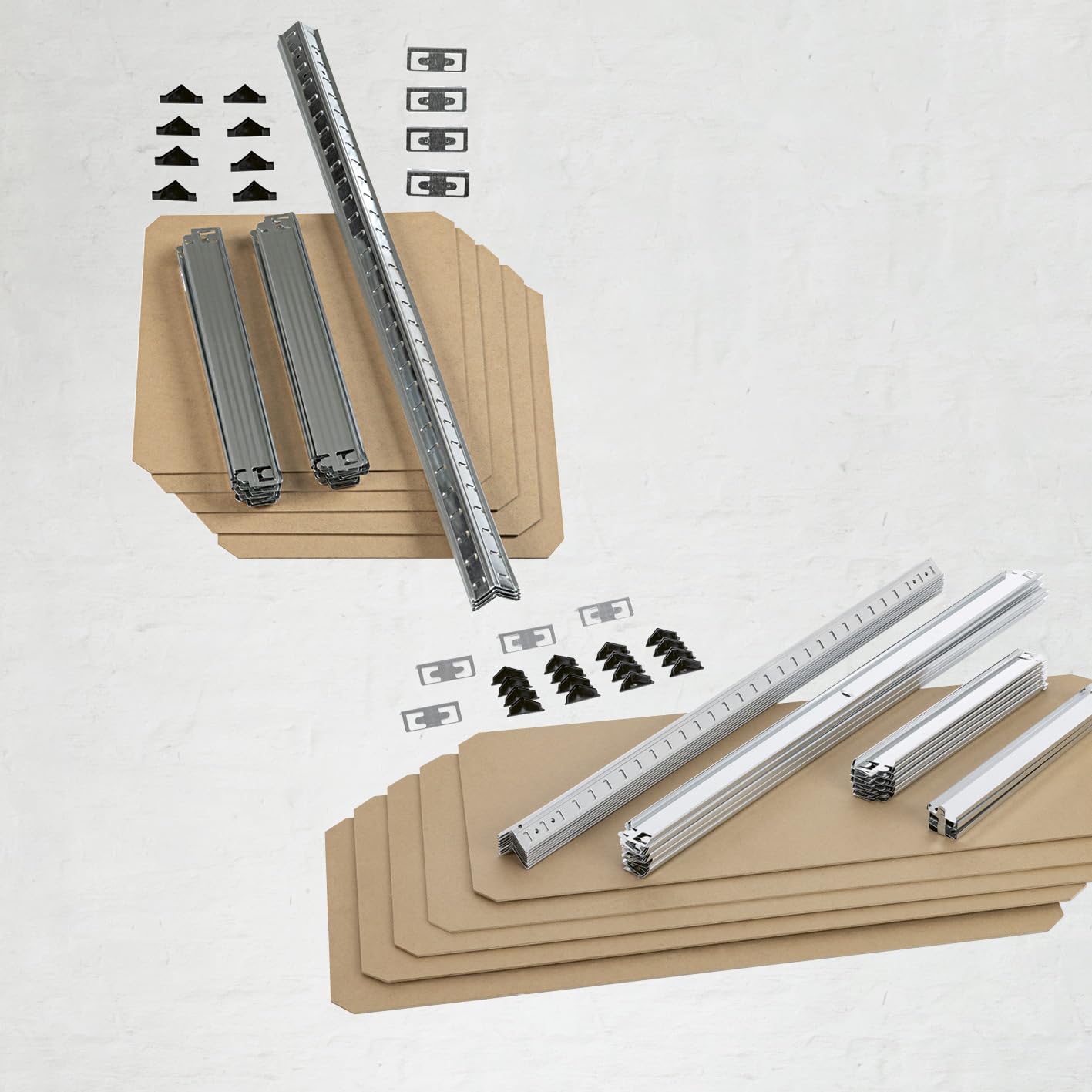 EASYmaxx Regał do dużych obciążeń, 2-częściowy zestaw | nośność 875 kg, 175 kg na poziom, regał i stół warsztatowy, regał do piwnicy, magazynu z 5 regulowanymi półkami, do piwnicy, garażu, warsztatu