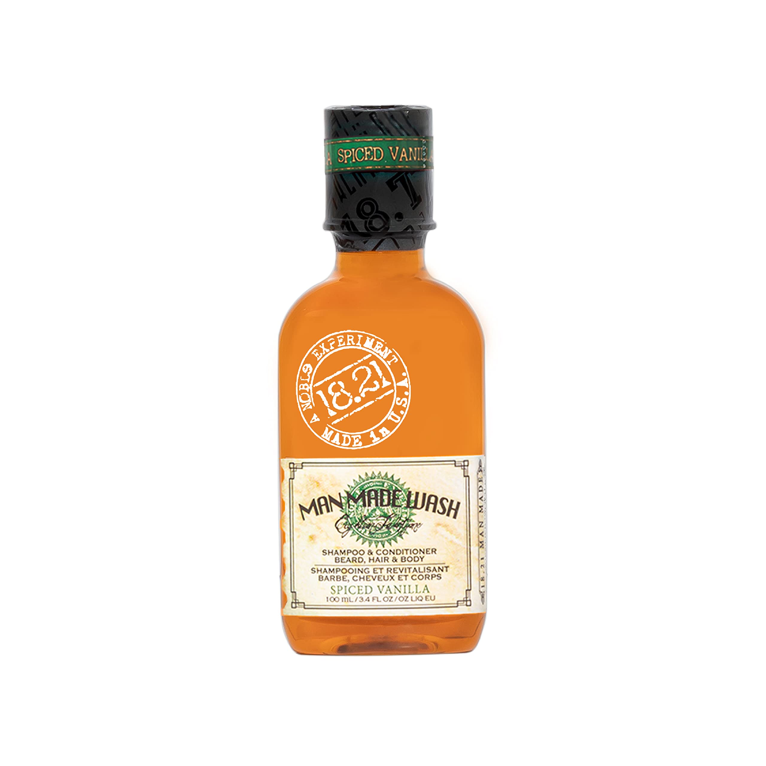 Man Made Wash - Spiced Vanilla 18.21 Man Made for Men 3.4 oz 3-In-1 Shampoo, Conditioner and Body Wash