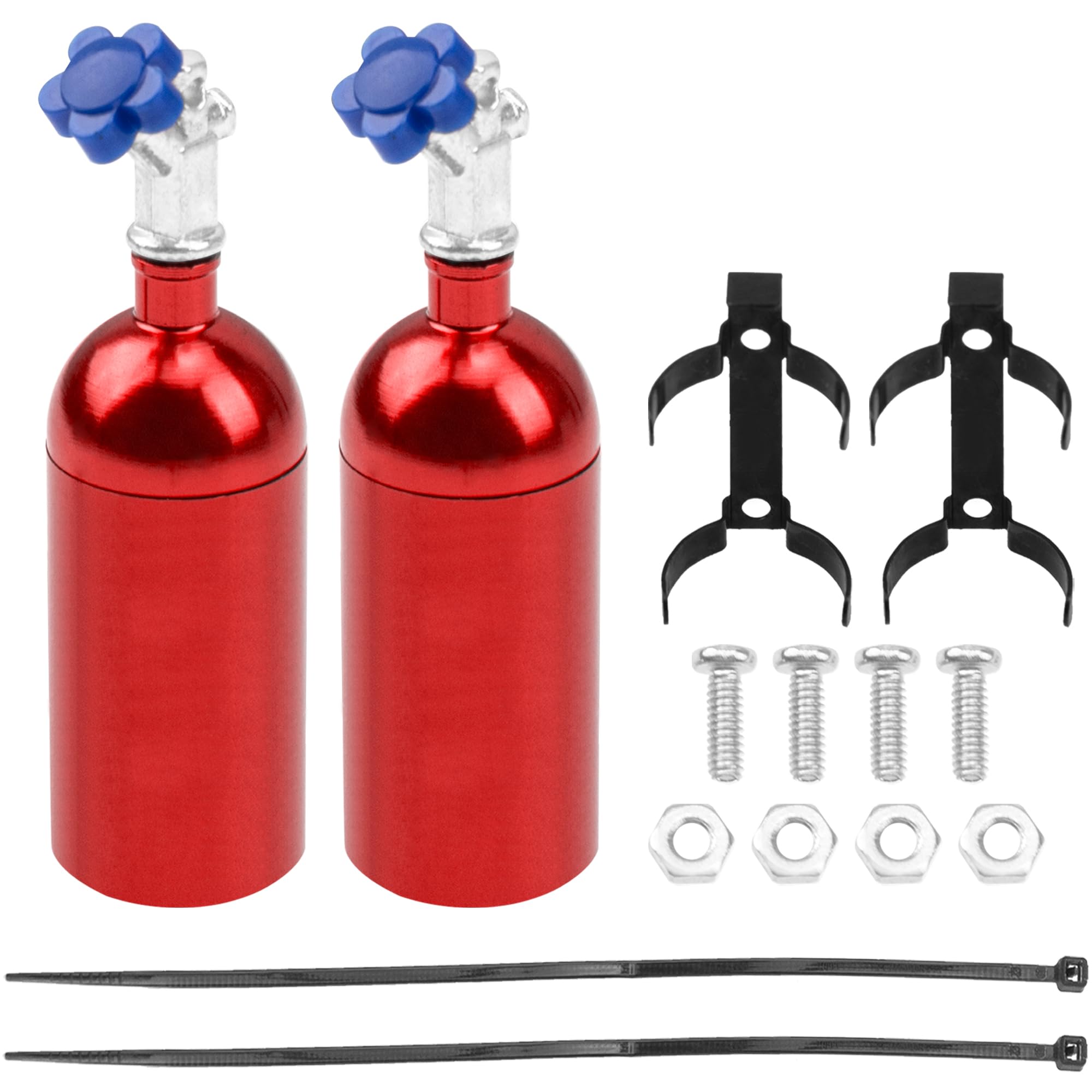 2Pack Vgoohobby Simulation Nitrogen Bottle Decoration Part Accessory Compatible with Traxxas TRX4 Axial SCX10 RC4WD Tamiya CC01 D90 90046 1/10 RC Crawler (Red)