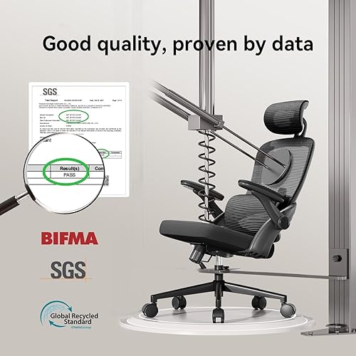 Miniatura 9 de SIHOO - Silla de oficina ergonómica, silla de escritorio con soporte lumbar ascendente y descendente, silla de escritorio para el hogar con respaldo