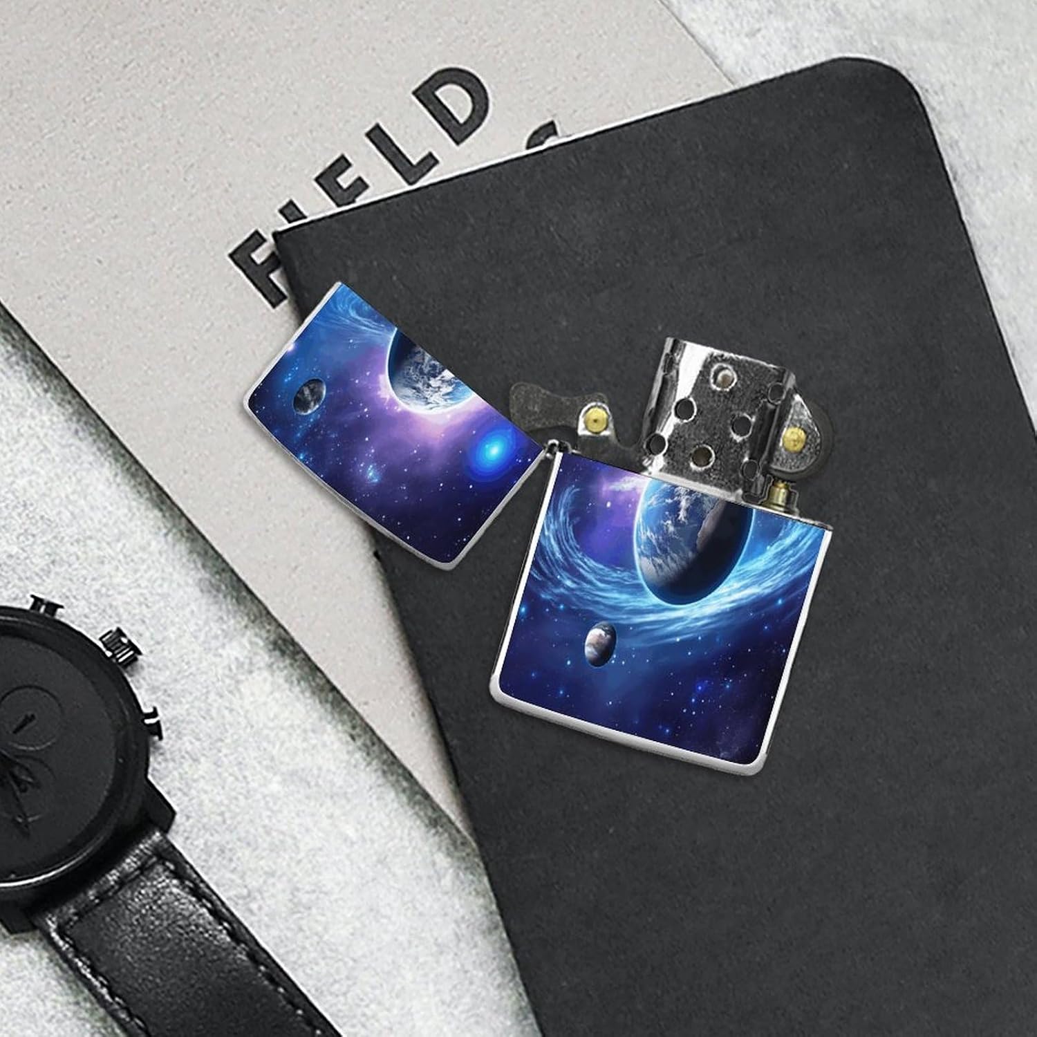Planet Galaxy Metal Lighter Case Cover Lighter Sleeve
