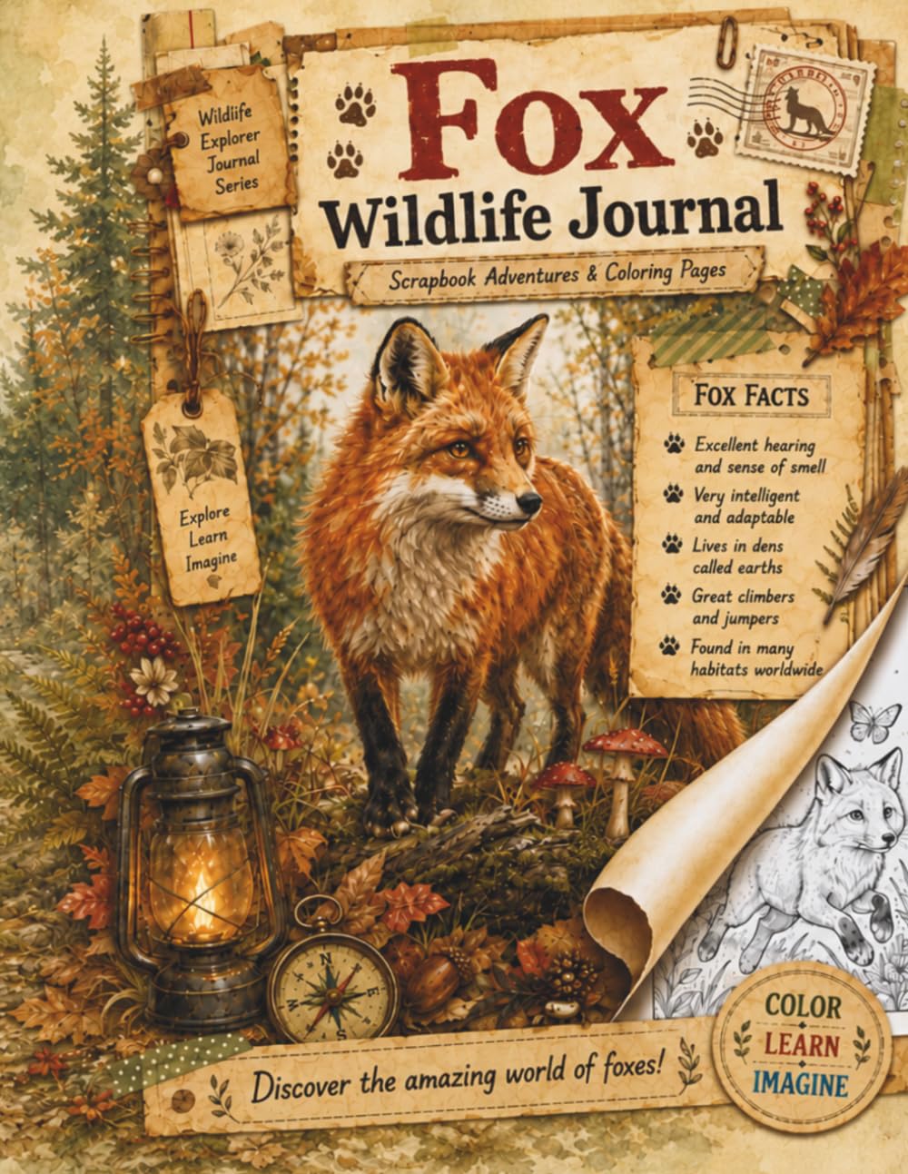 Fox Wildlife Journal: Scrapbook Adventures & Coloring Pages