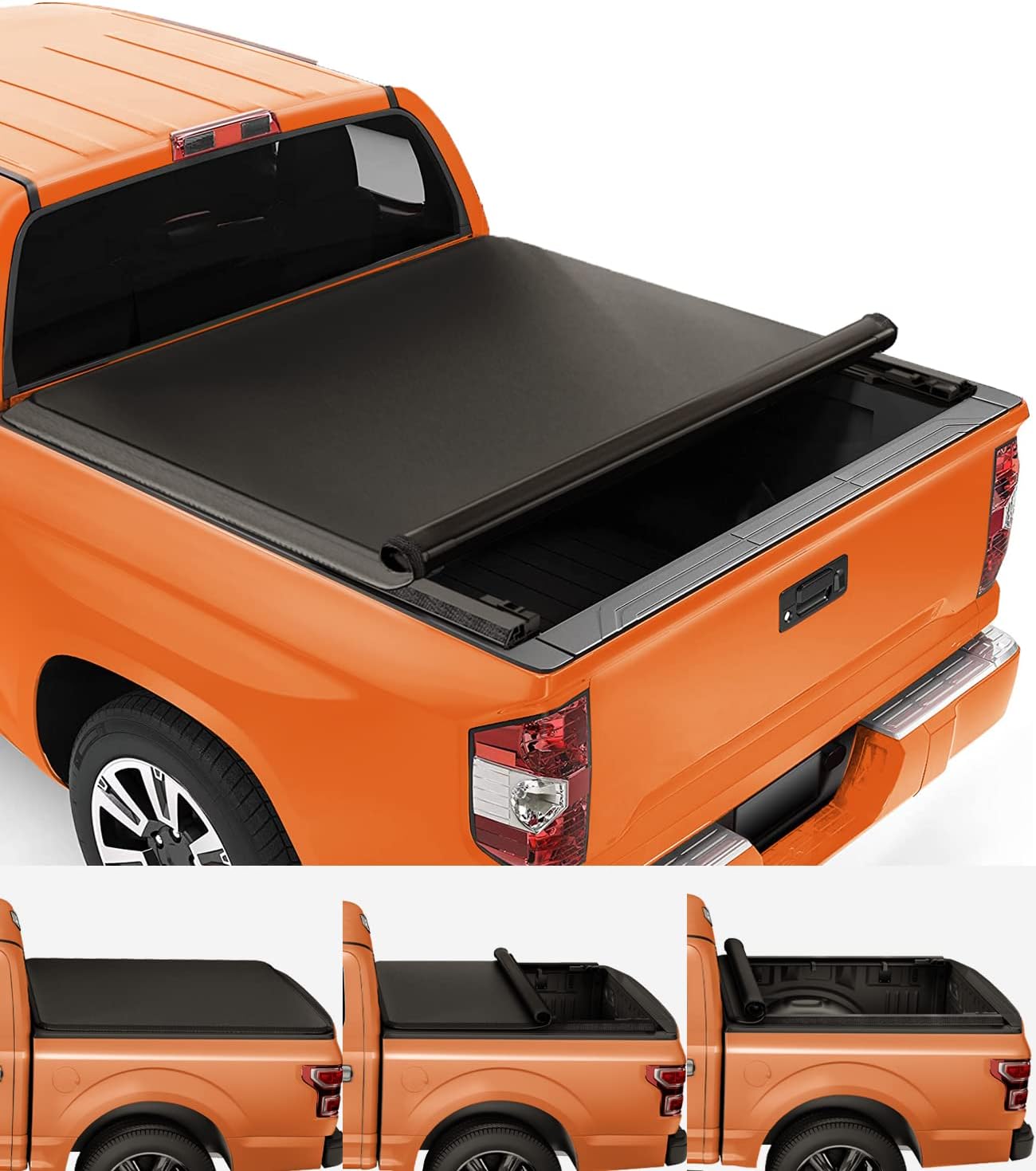 TIPTOP Soft Roll-Up Tonneau Cover Truck Bed for 2007-2021 Toyota Tundra with 5.5ft(66.7in) Bed Length w/Track System | TP1 |